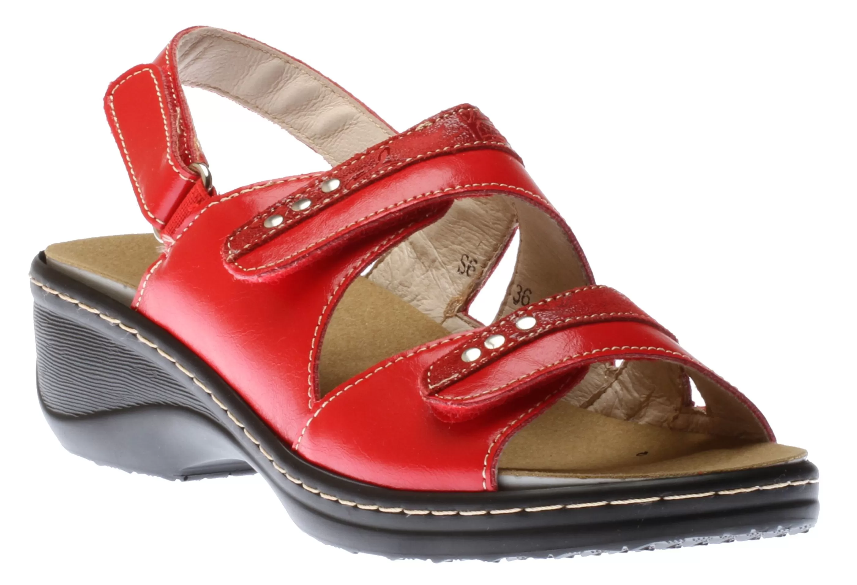 Clearance 2 Velcro Sandal Red Women Sandal