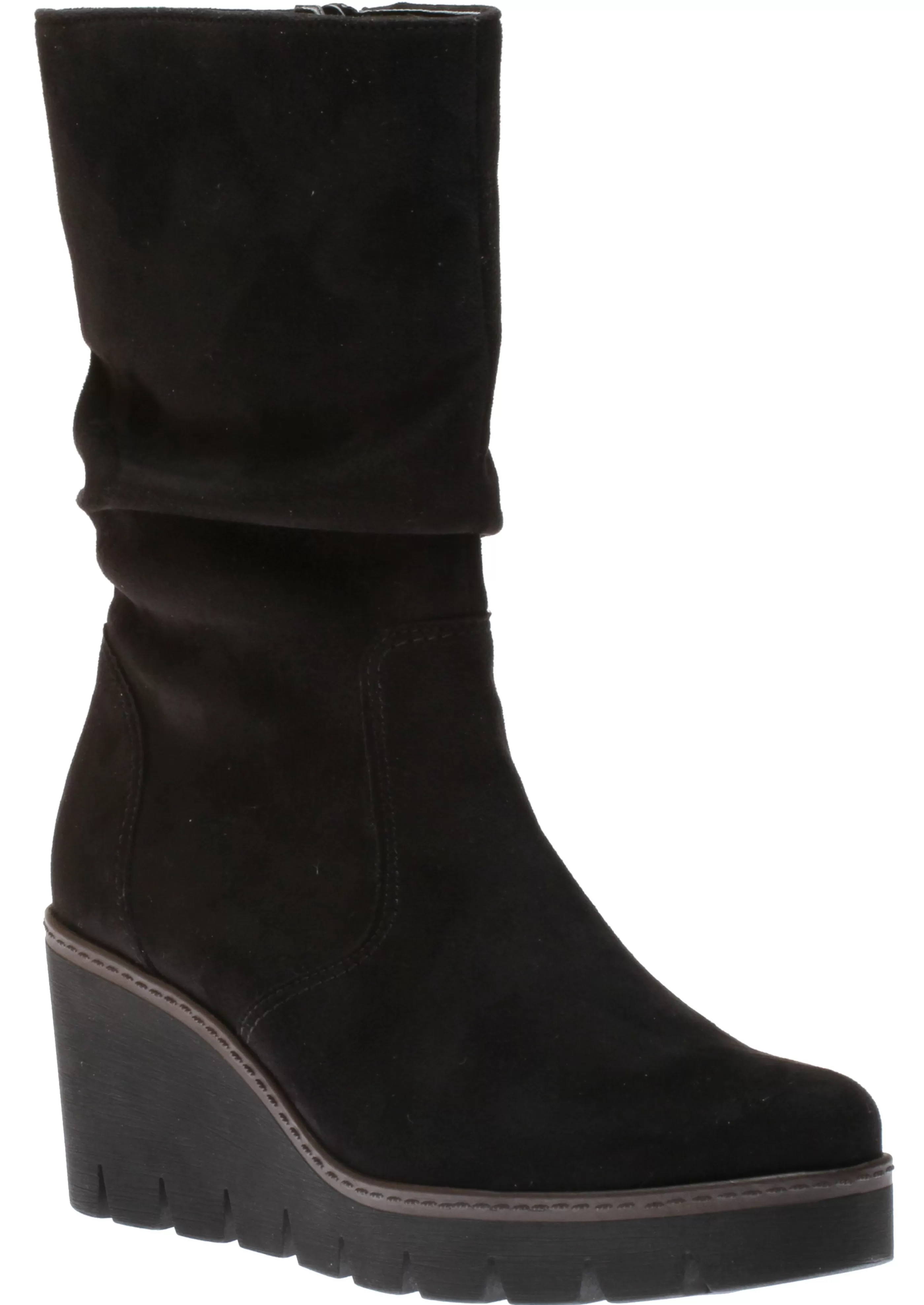 Discount 34.781.40 Black Wedge Slouch Mid-Calf Boot Women Dress Boot