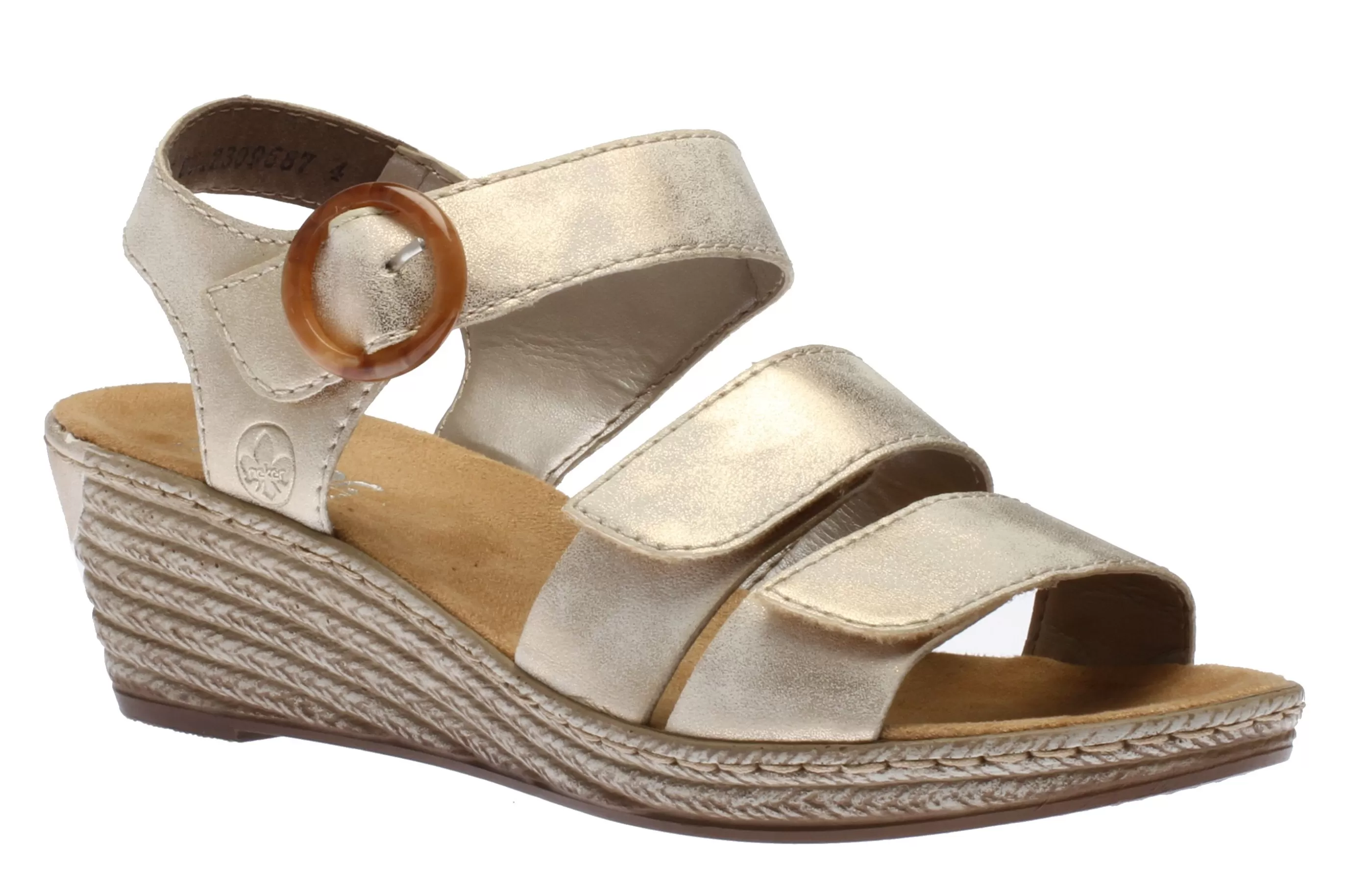 Clearance 3 Velcro Biege Women Sandal