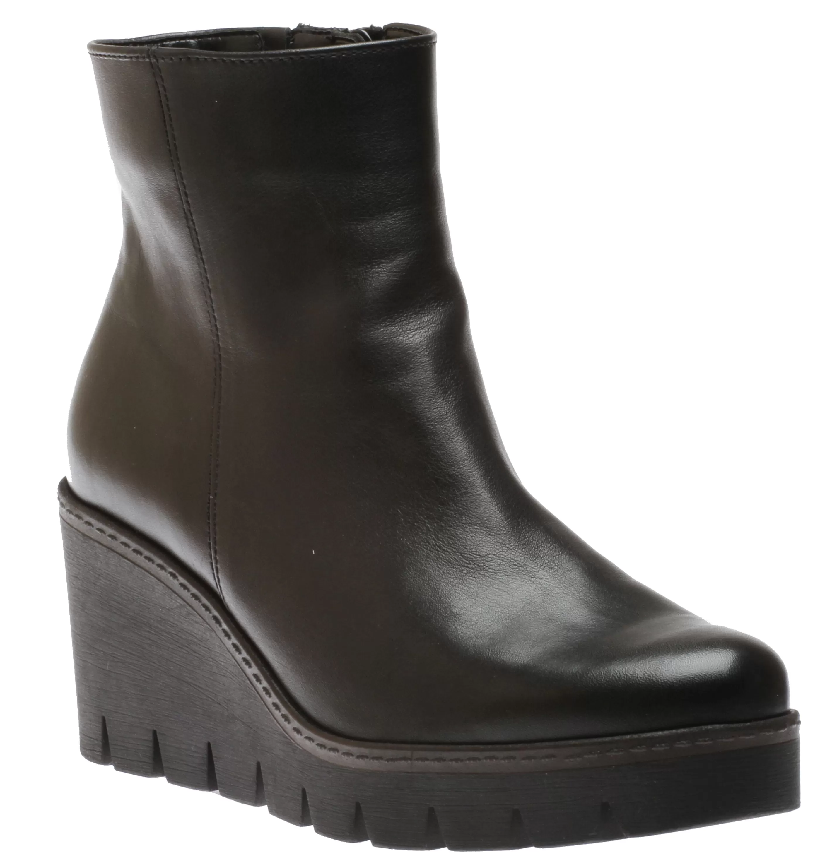 Online 54.780.27 Black Leather Wedge Ankle Boot Women Dress Boot