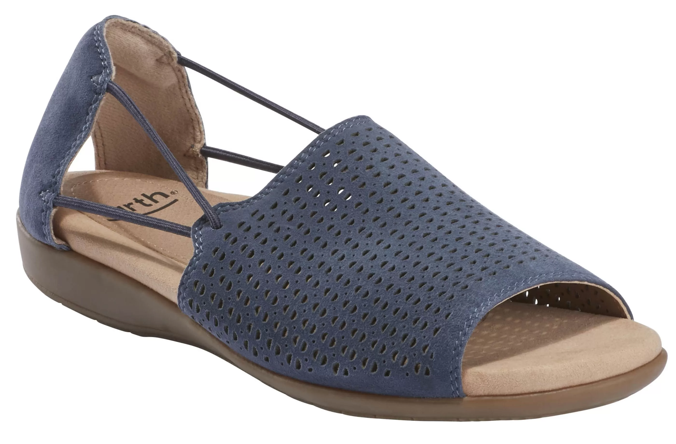 New Abra Indigo Blue Suede Slip-On Sandal Women Sandal