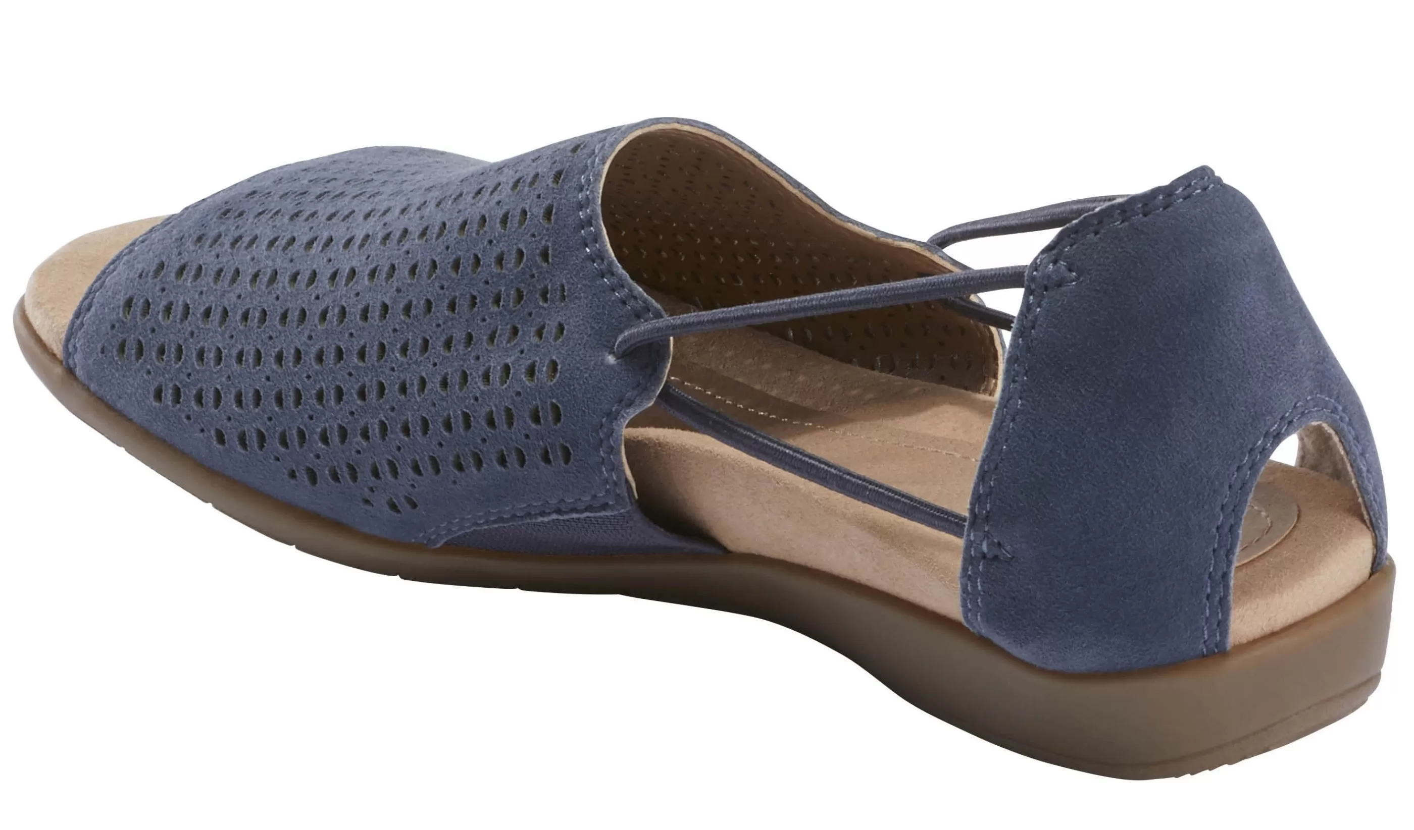 New Abra Indigo Blue Suede Slip-On Sandal Women Sandal