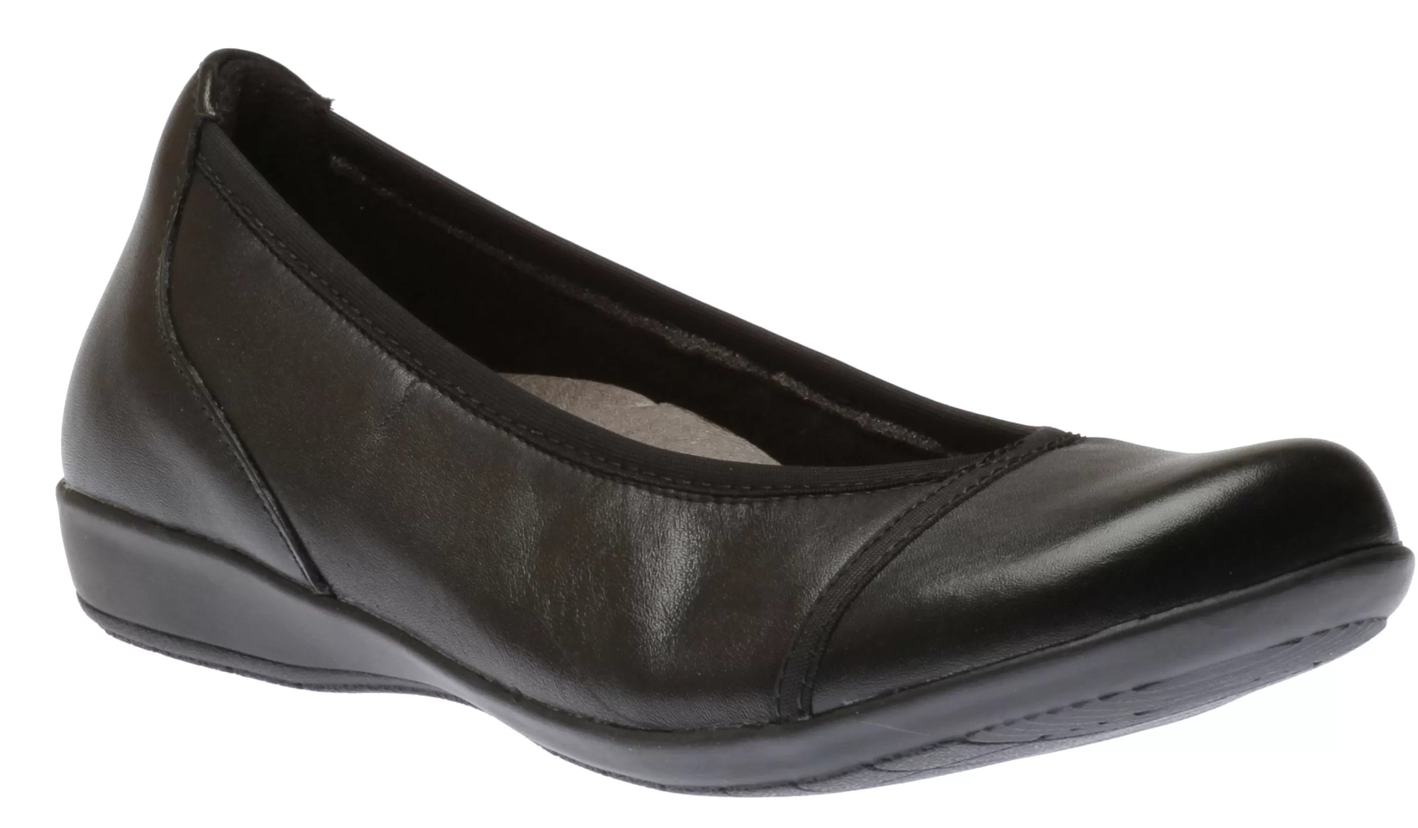 Online Alder Varden Black Leather Ballet Flat Shoe Women Dress Casual