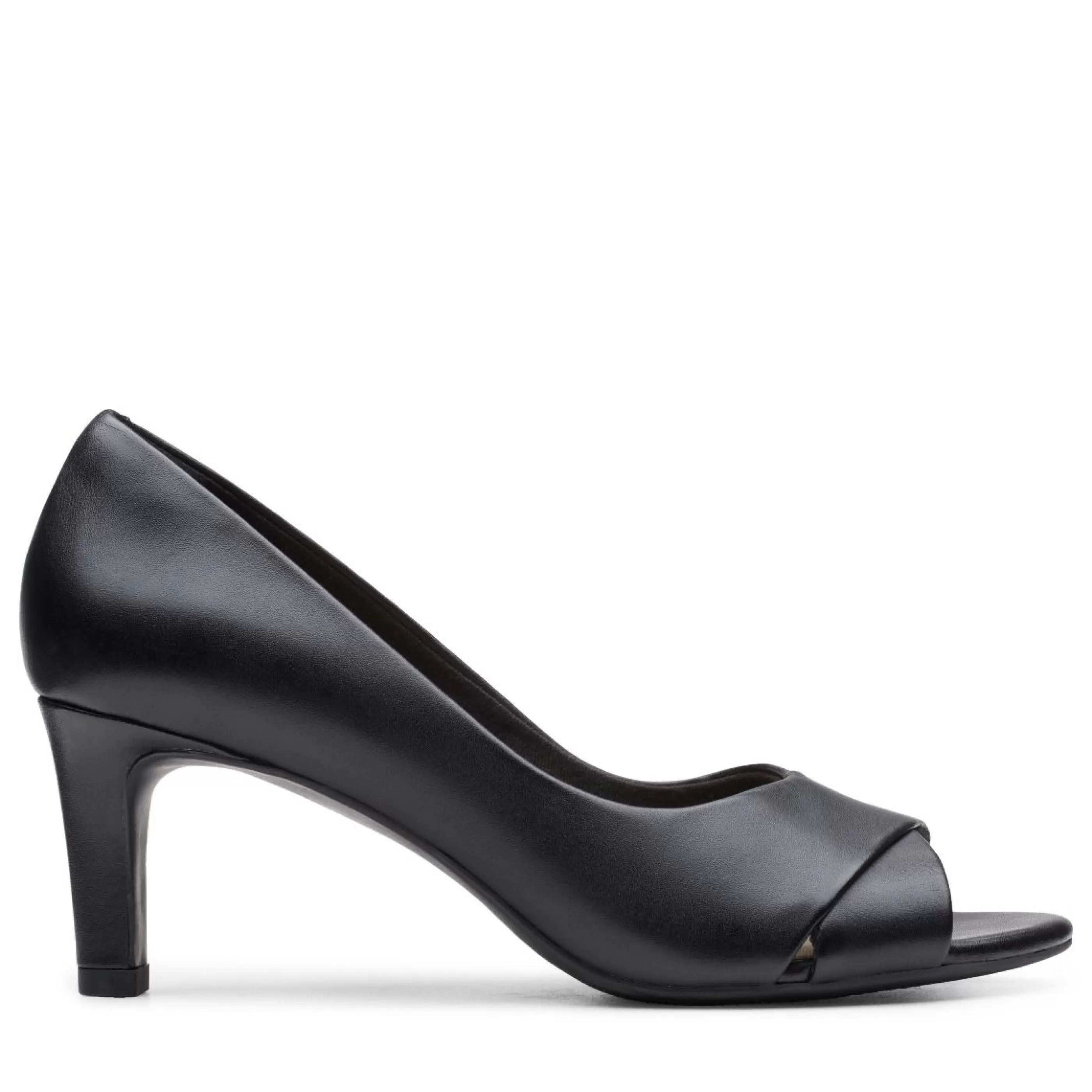 Sale Alice Fern Black Leather Open-Toe Pump Women Dress