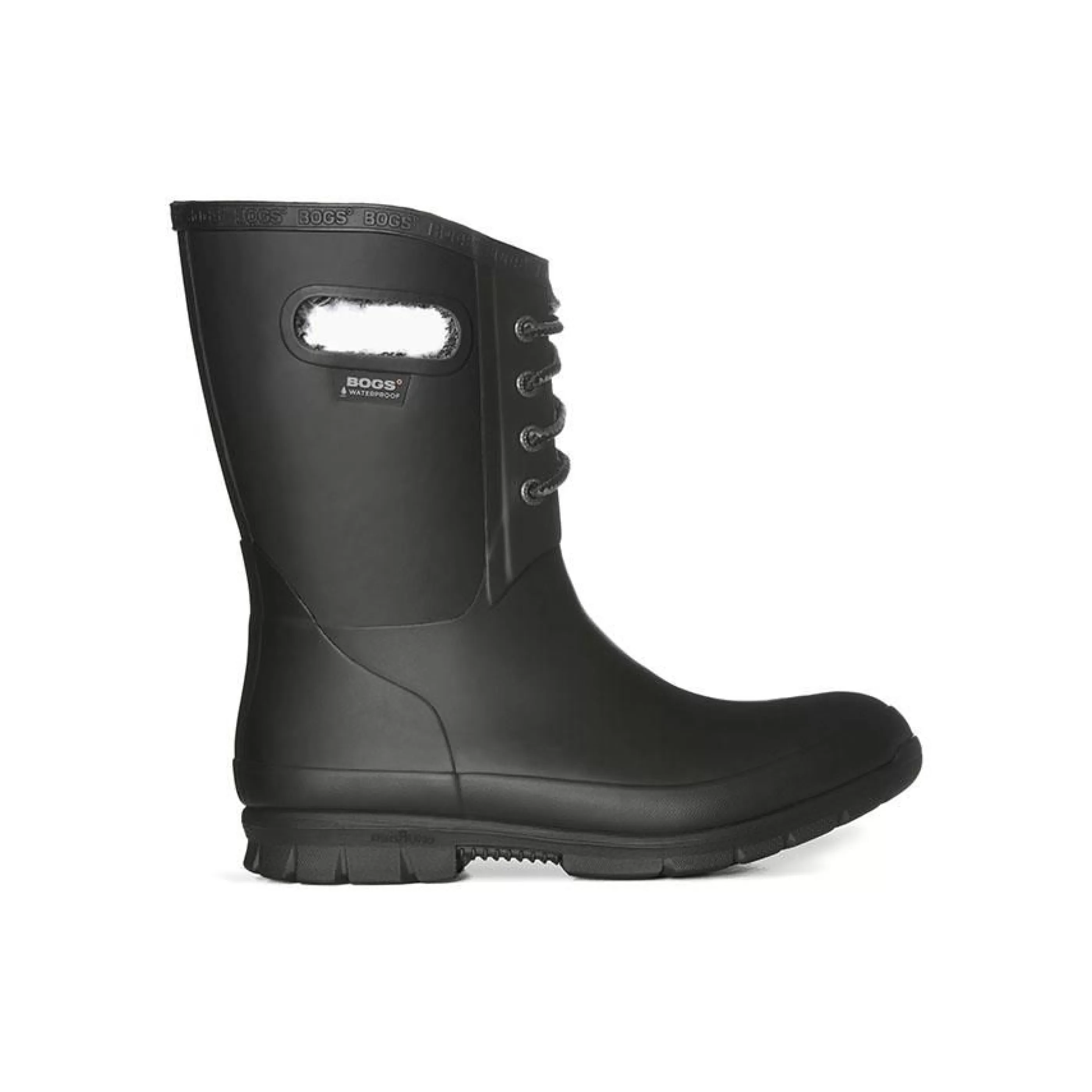 Online Amanda Plush Lace-Up Black Women's Insulated Rain Boot Women Rain Boot