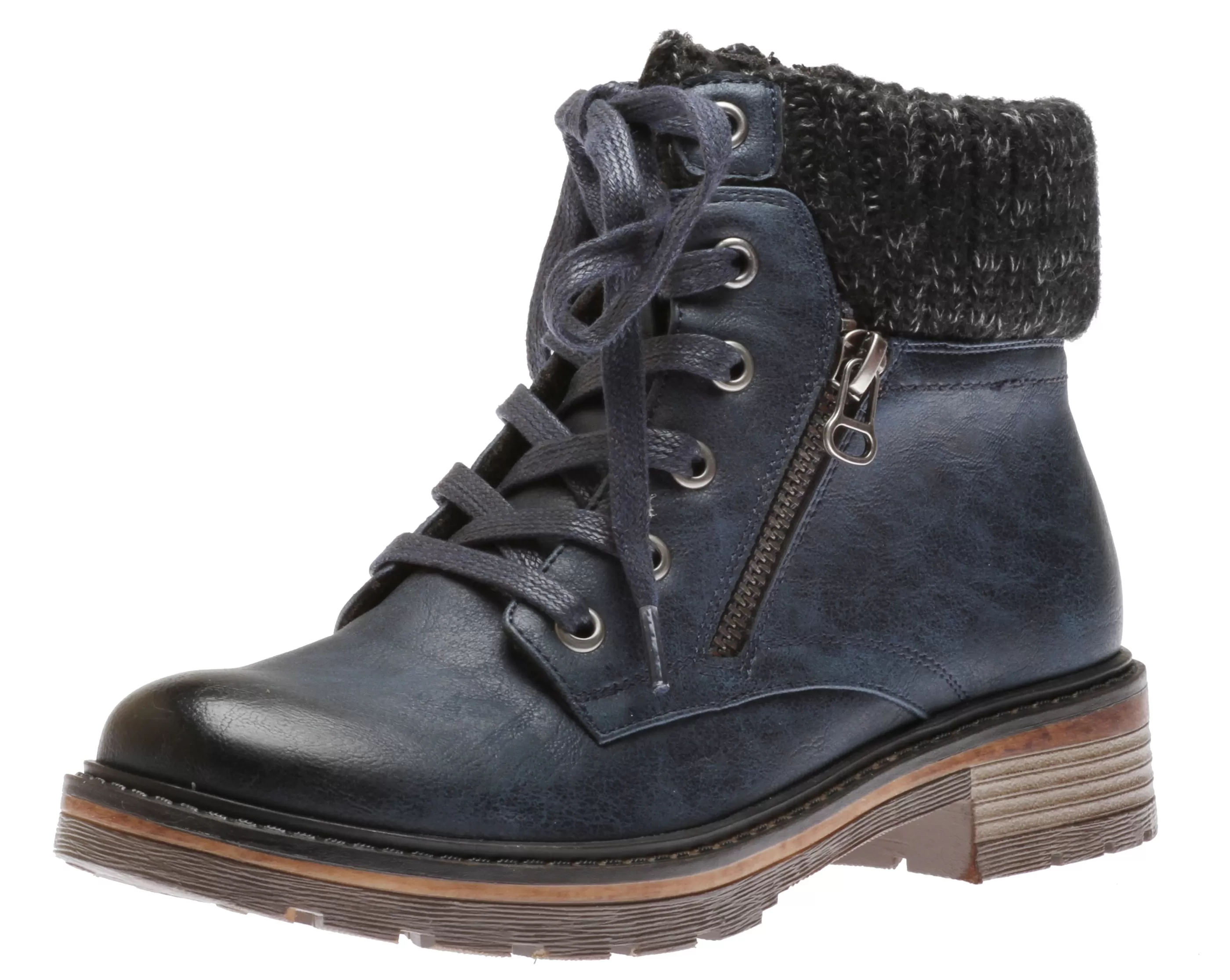 New Amy Navy Lace-Up Ankle Boot Women Boot