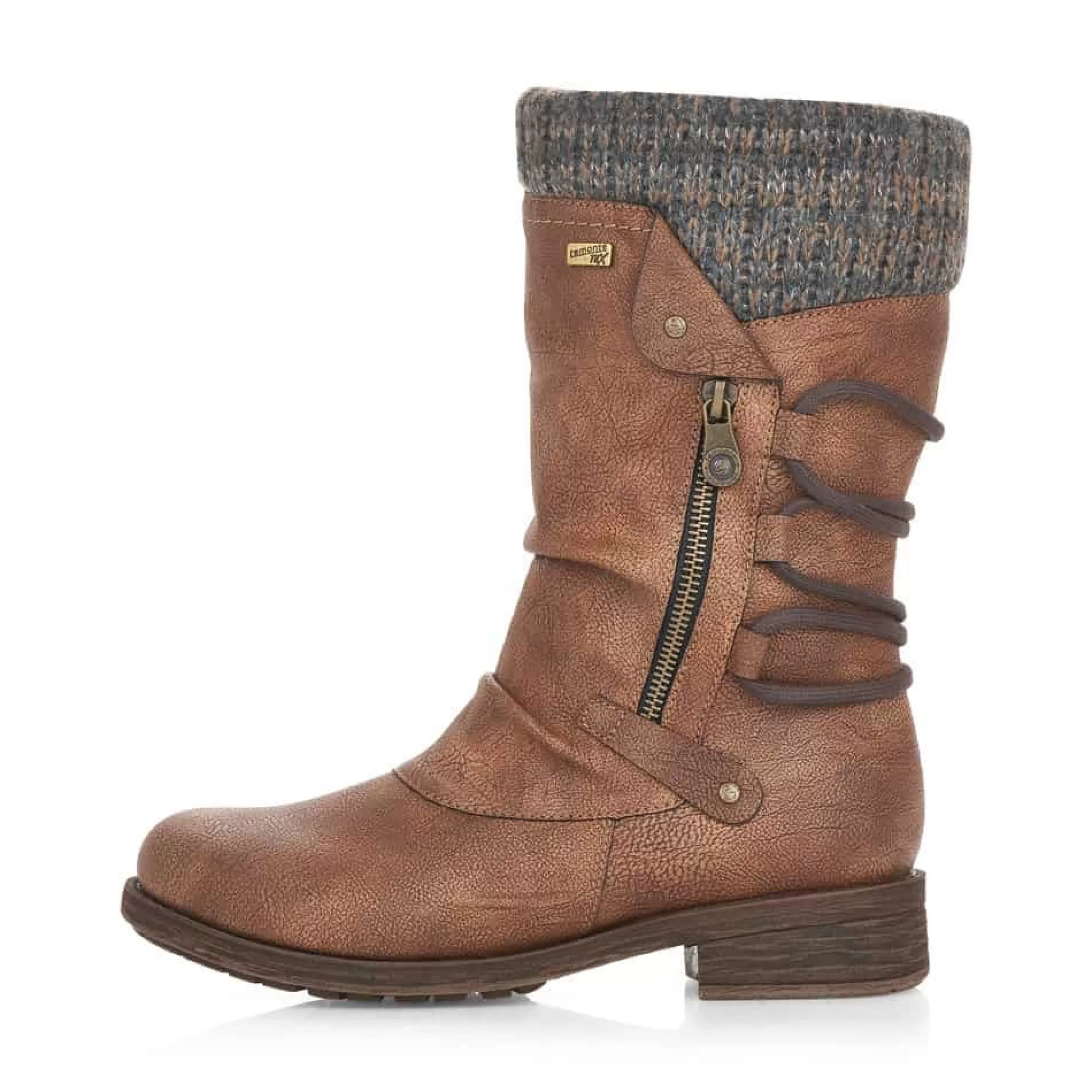 Online Andros Brown Knit Mid-Height Boot Women Boot