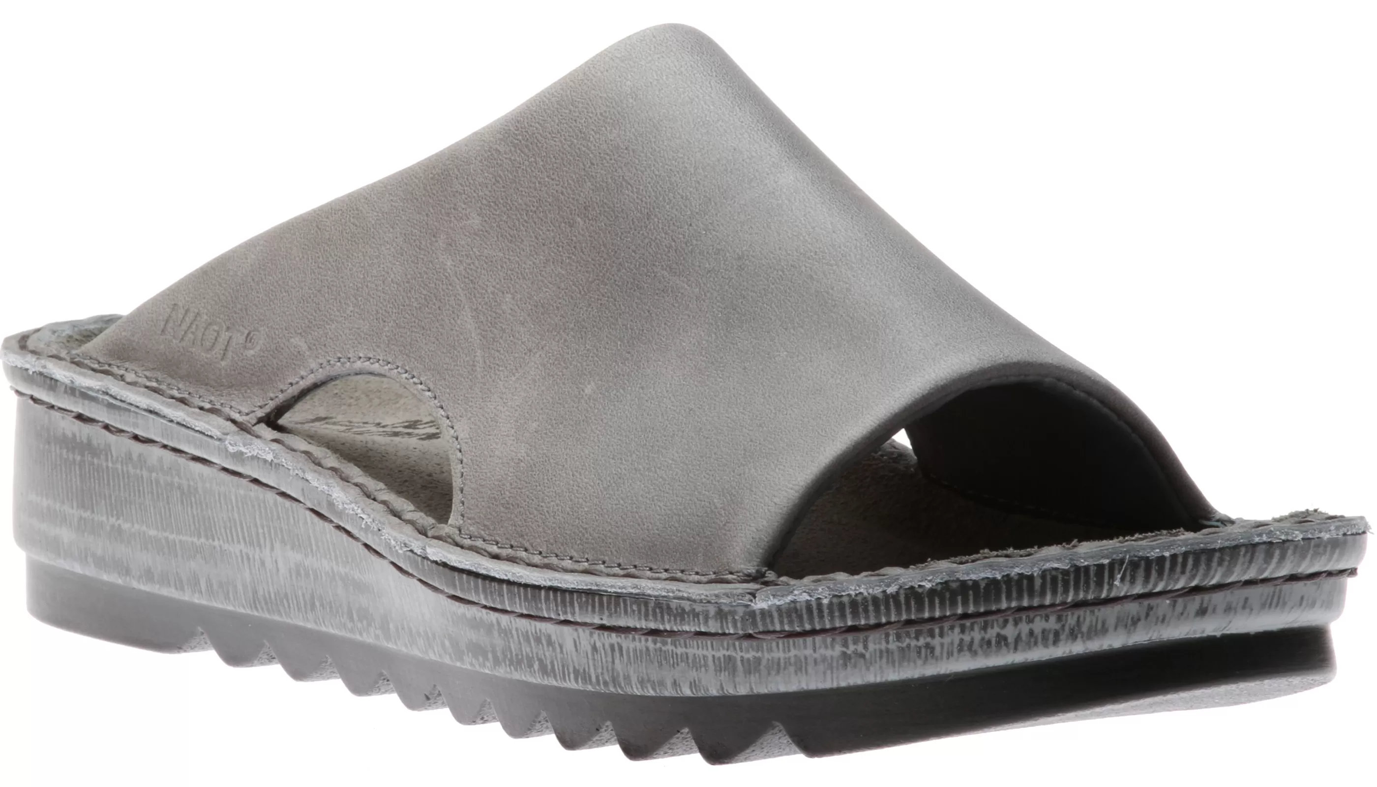 Store Ardisia Grey Leather Slide Sandal Women Slide