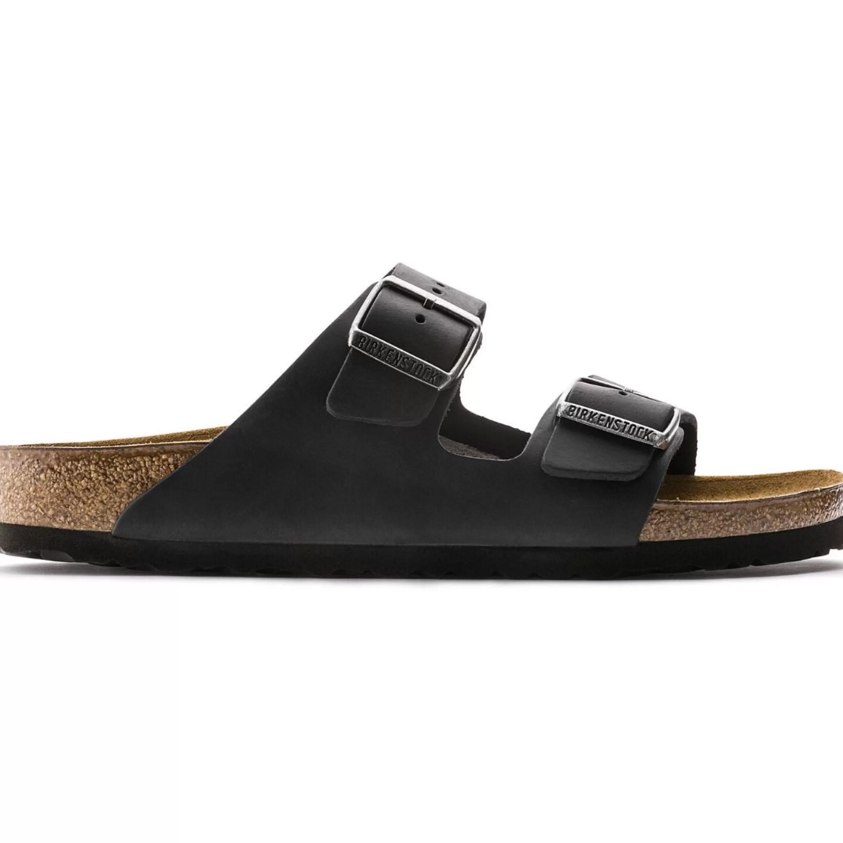 Best Sale Arizona Black Oiled Leather Slide Sandal Men Slide