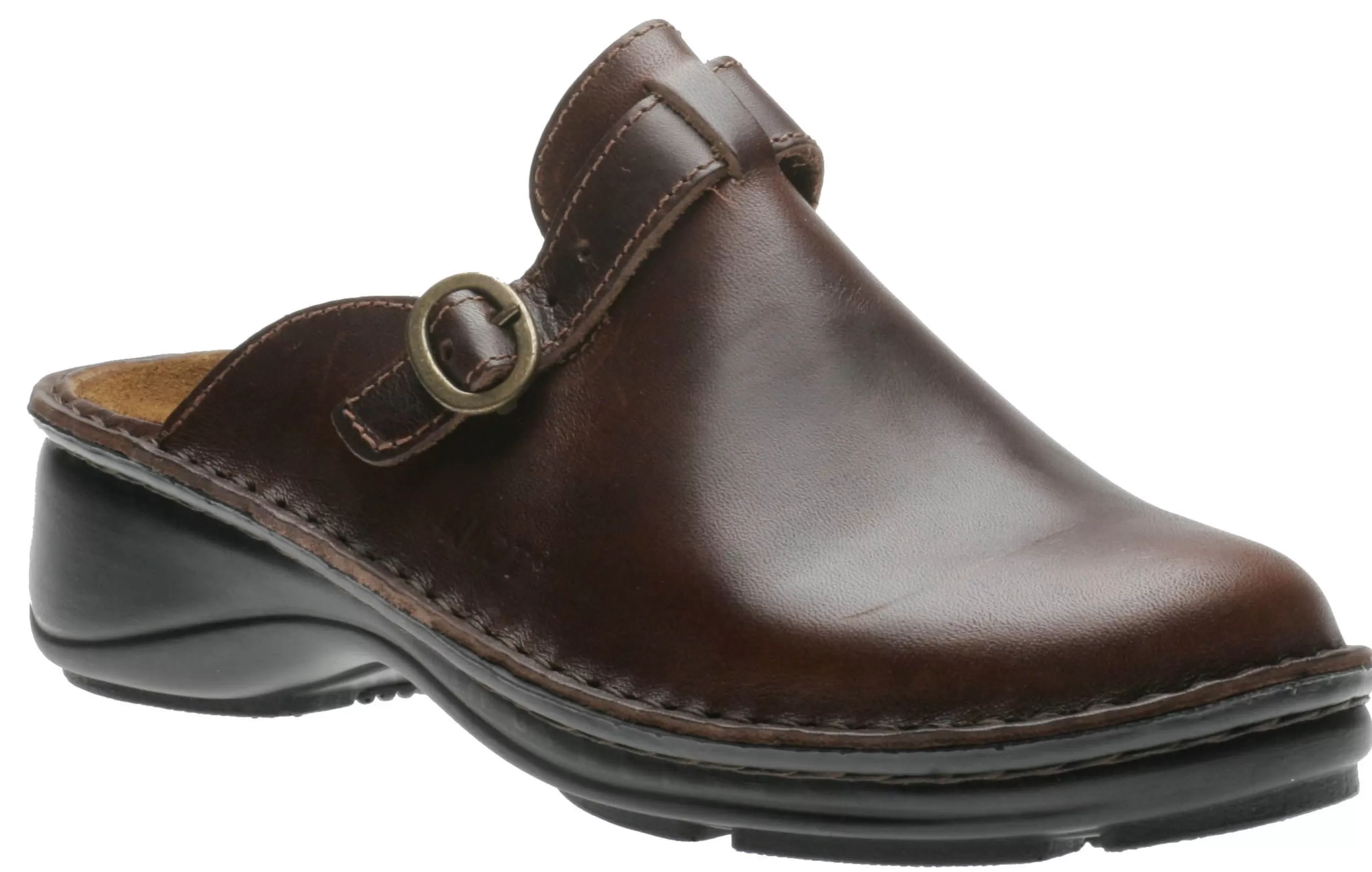 Clearance Aster Brown Leather Clog Women Clog