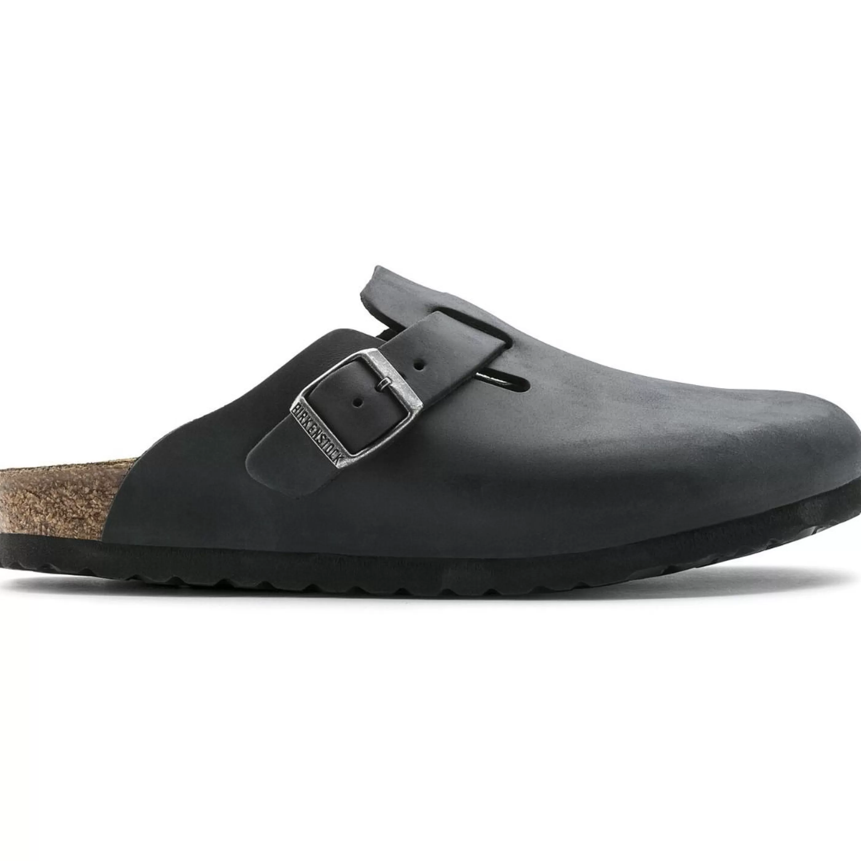 Best Boston Black Oiled Leather Clog Men Slipper