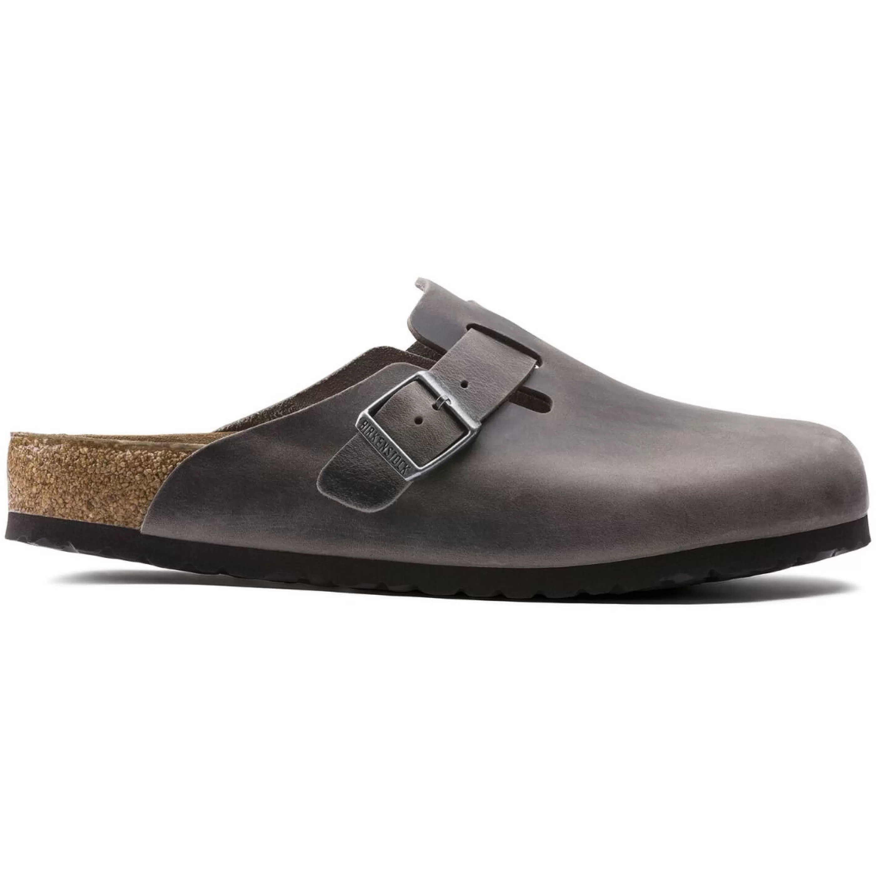 Best Sale Boston Iron Grey Oiled Leather Clog Men Slipper