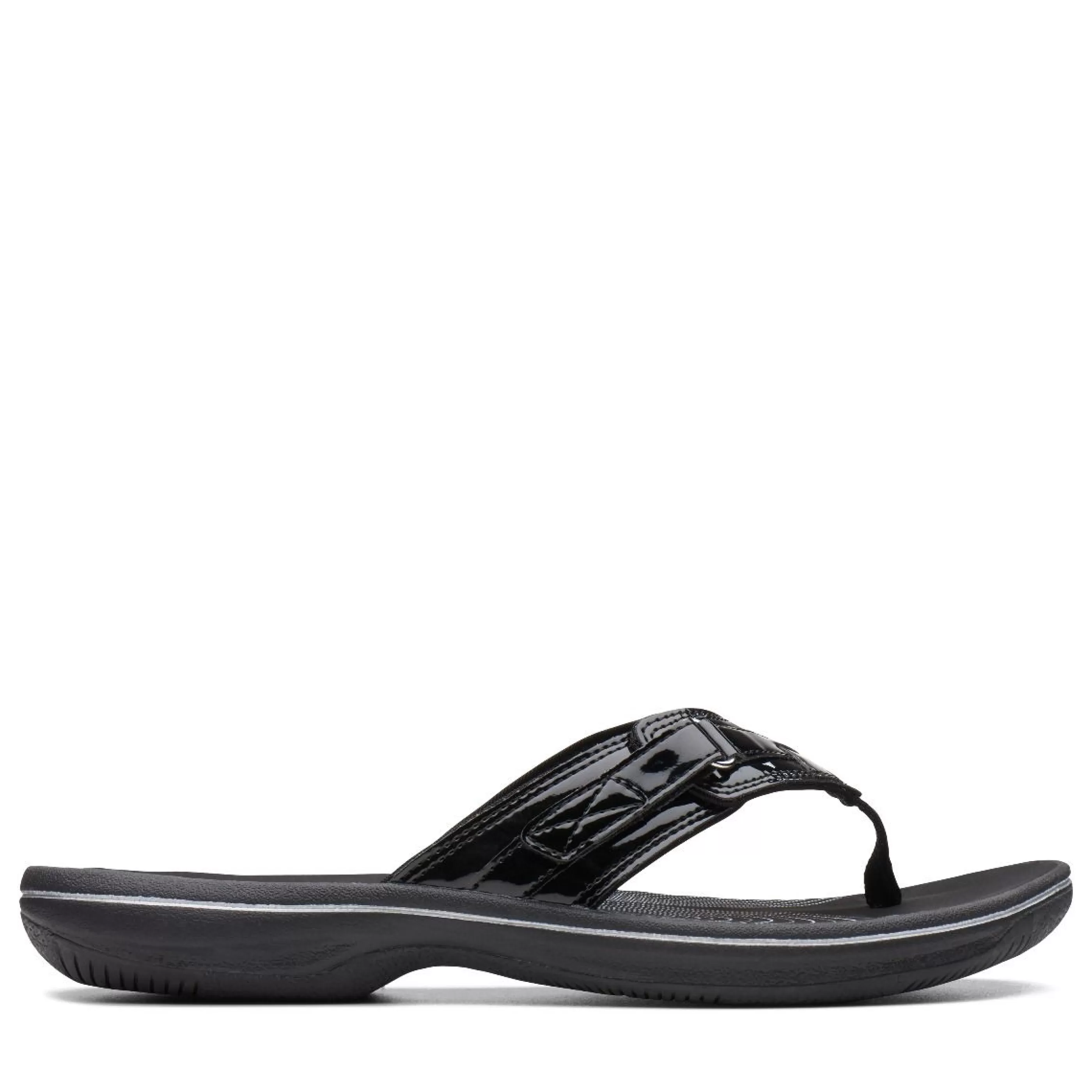 Clearance Breeze Sea Black Patent Thong Sandal Women Toe Thong