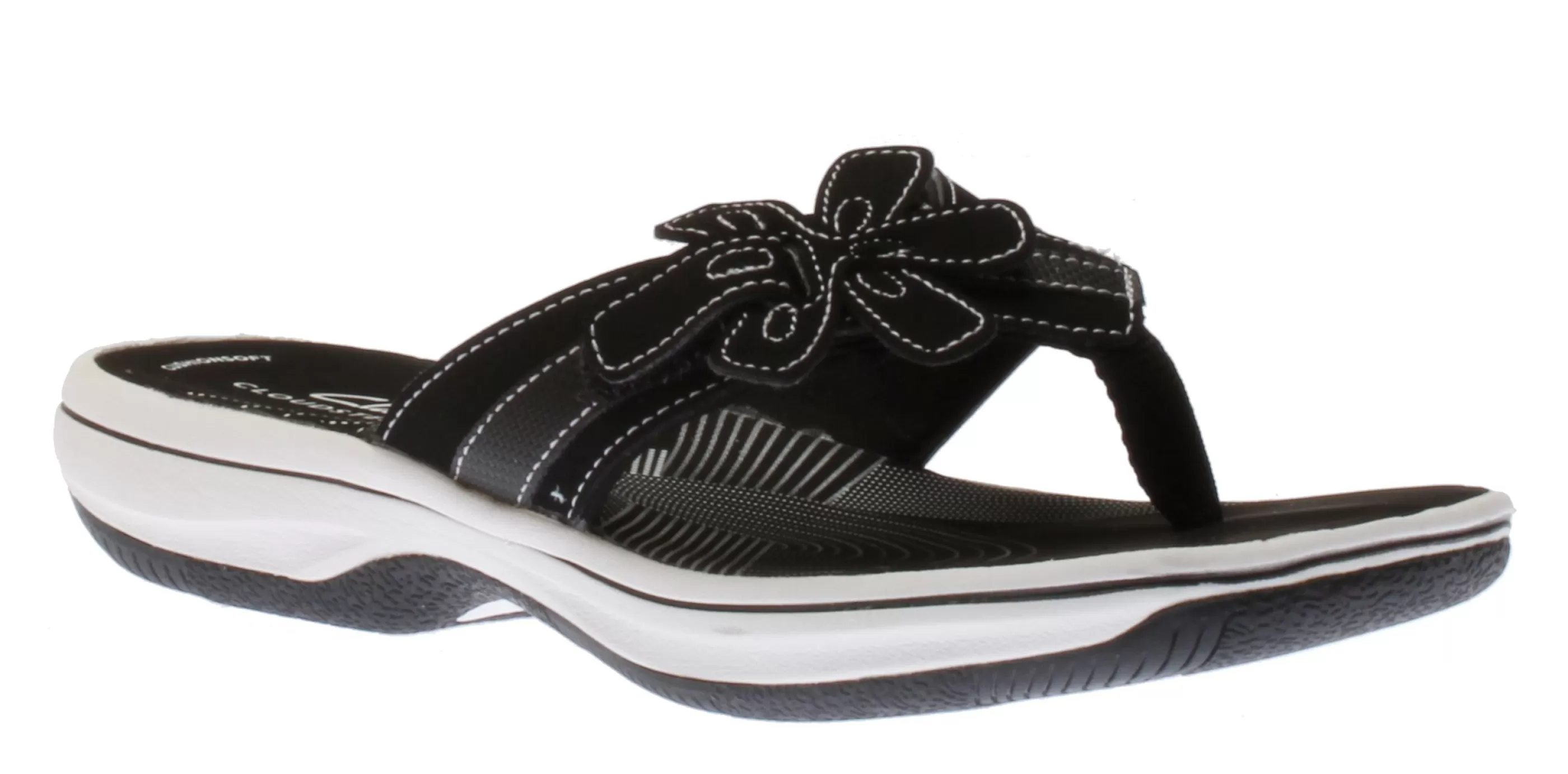 Online Brinkley Flora Black White Thong Sandal Women Toe Thong