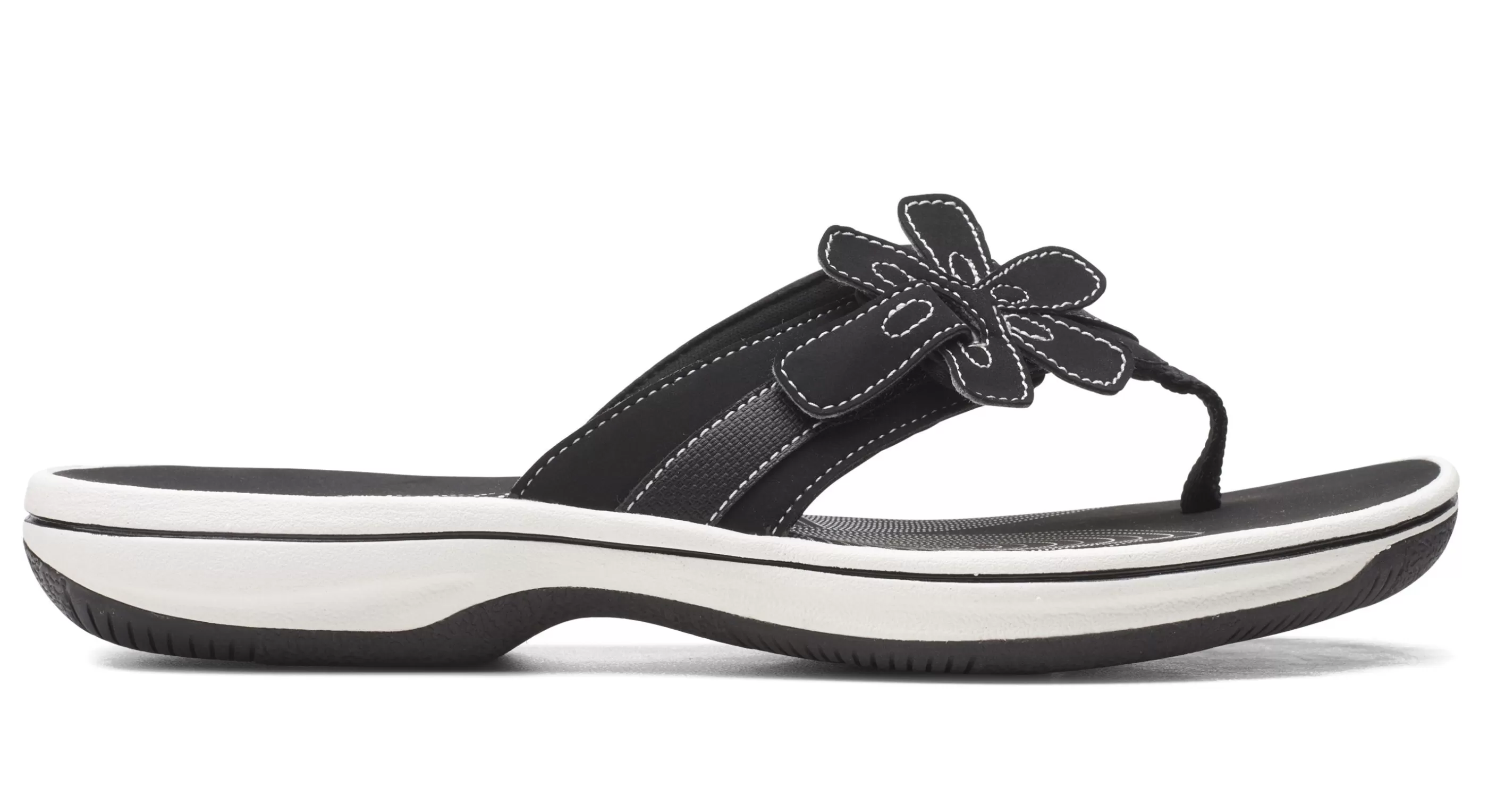 Online Brinkley Flora Black White Thong Sandal Women Toe Thong