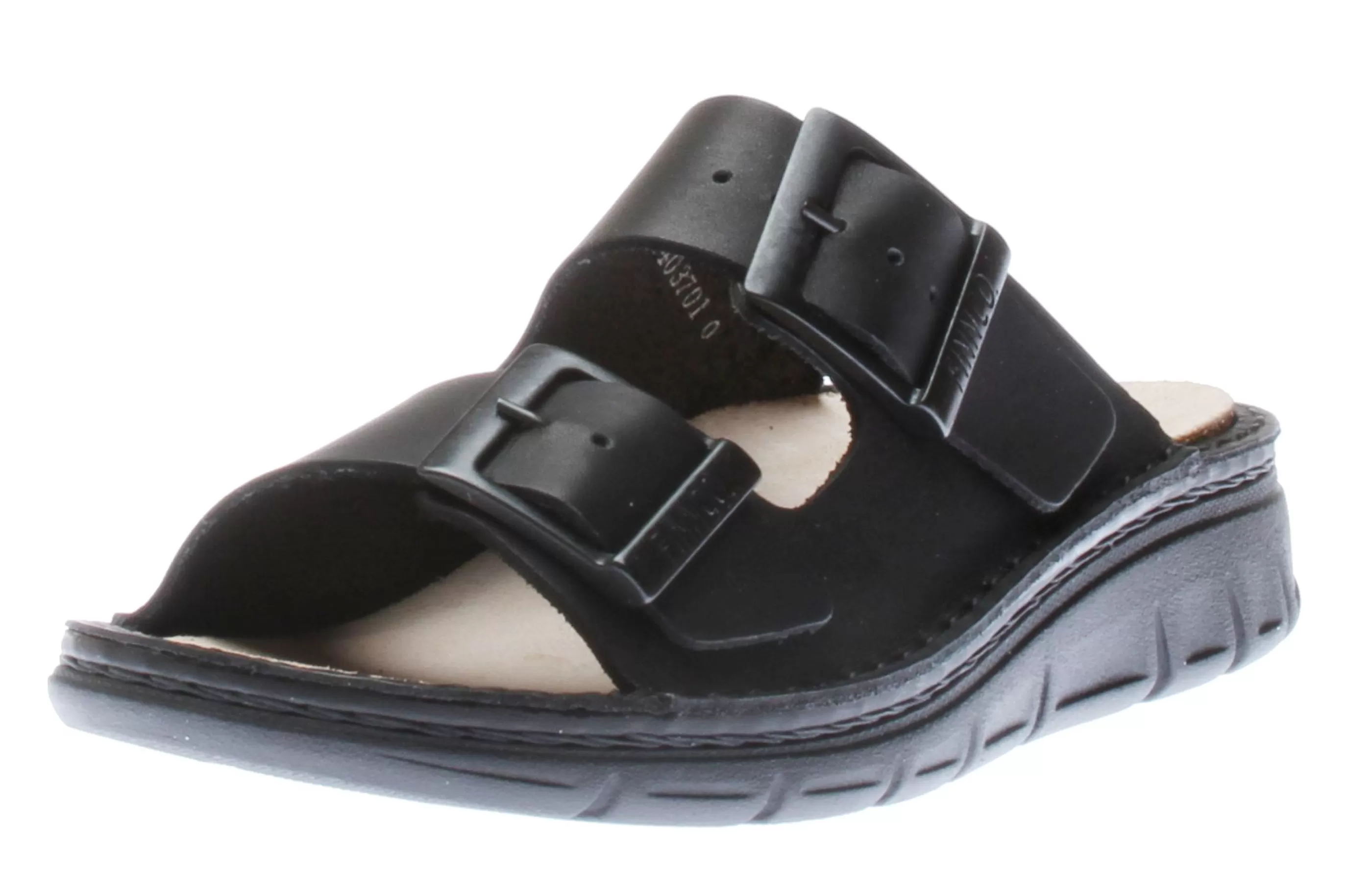 Store Cayman Black Leather Adjustable Slide Sandal Men Slide