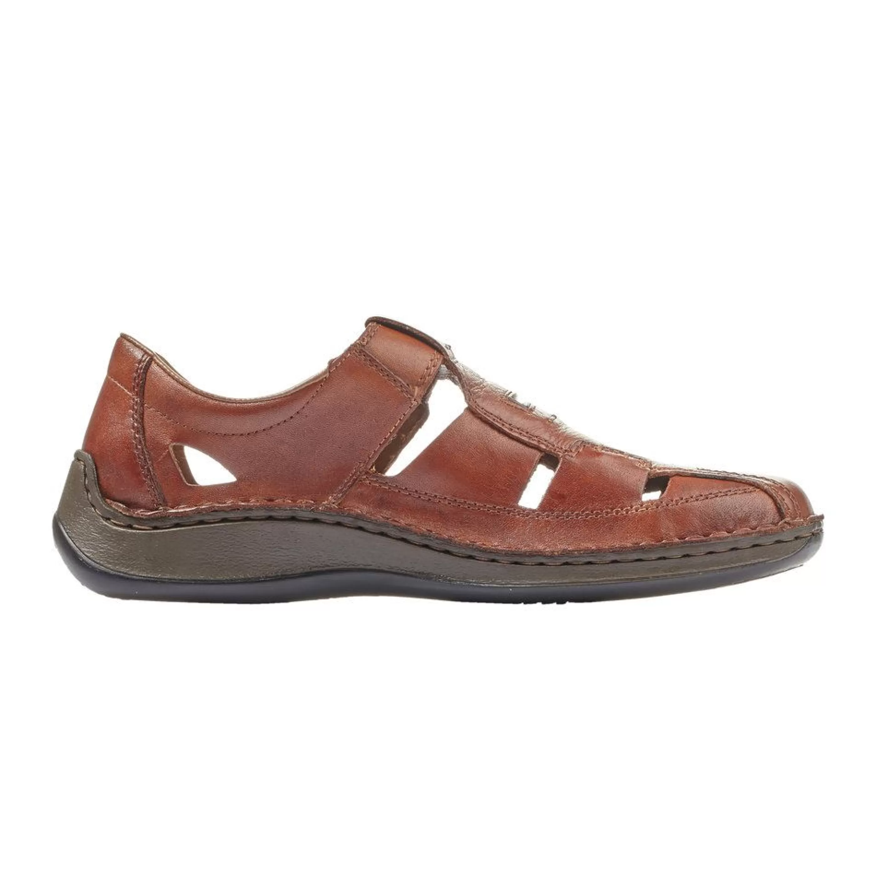 Online Clarino Brown Leather Fisherman Sandal Men Casual