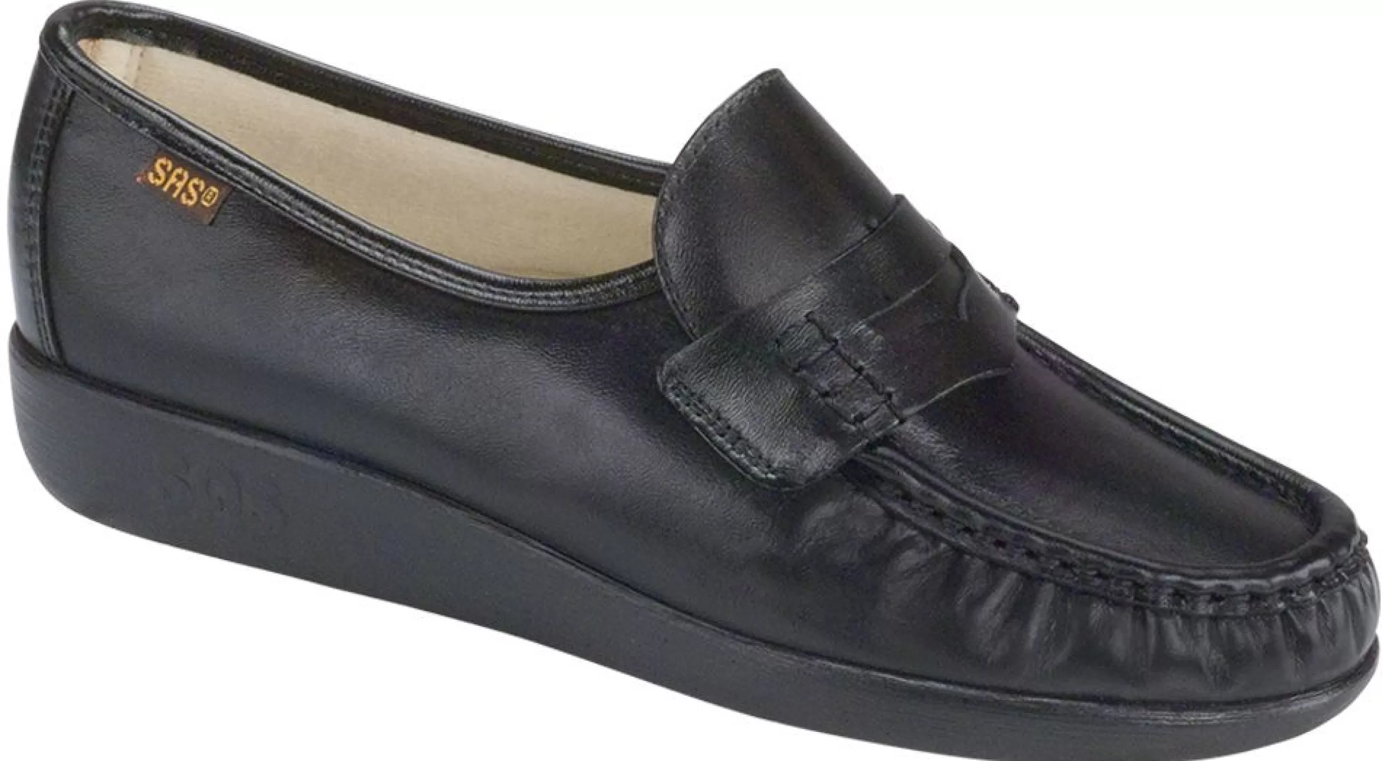 Best Classic Black Leather Slip-On Loafer Women Casual