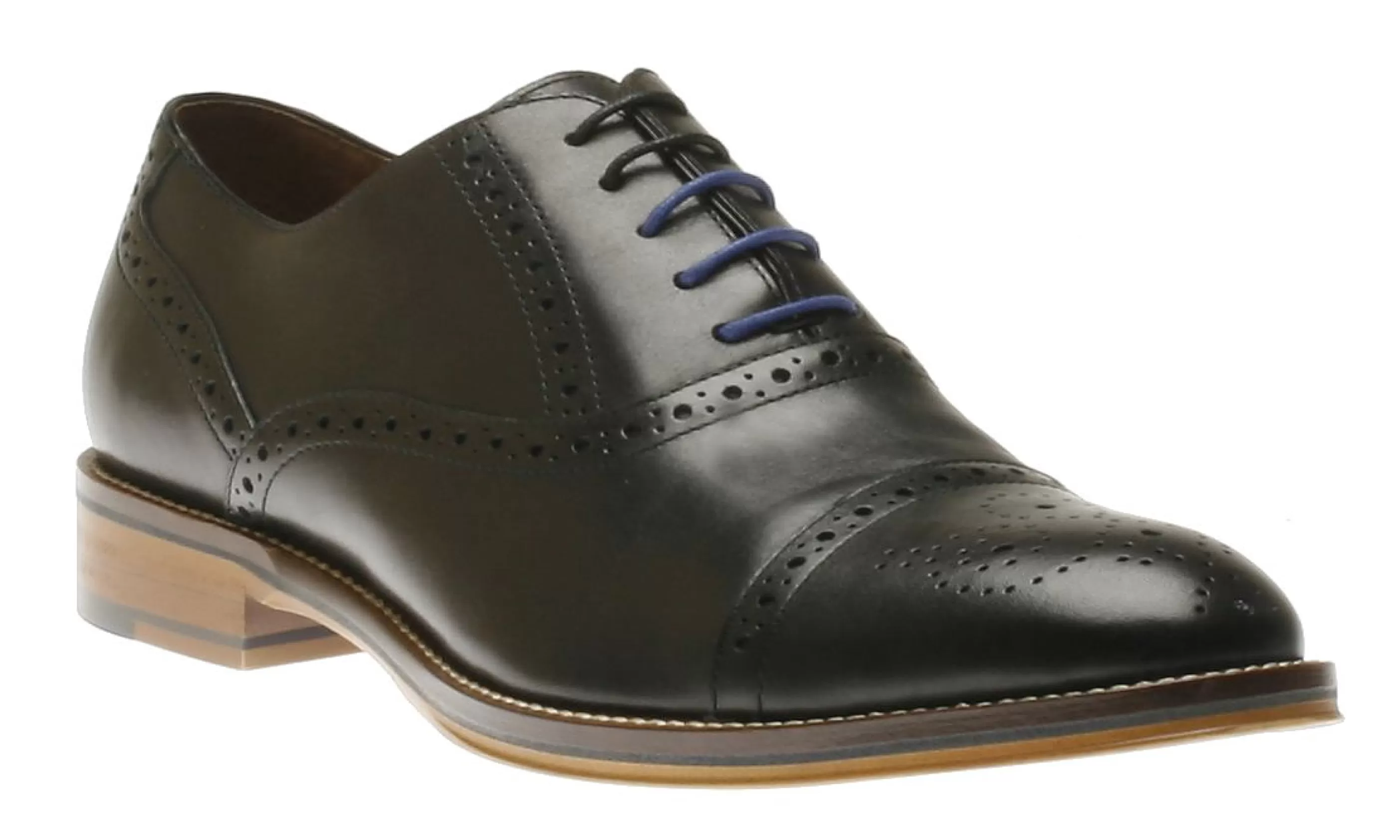 Cheap Conard Black Leather Cap Toe Dress Oxford Men Dress