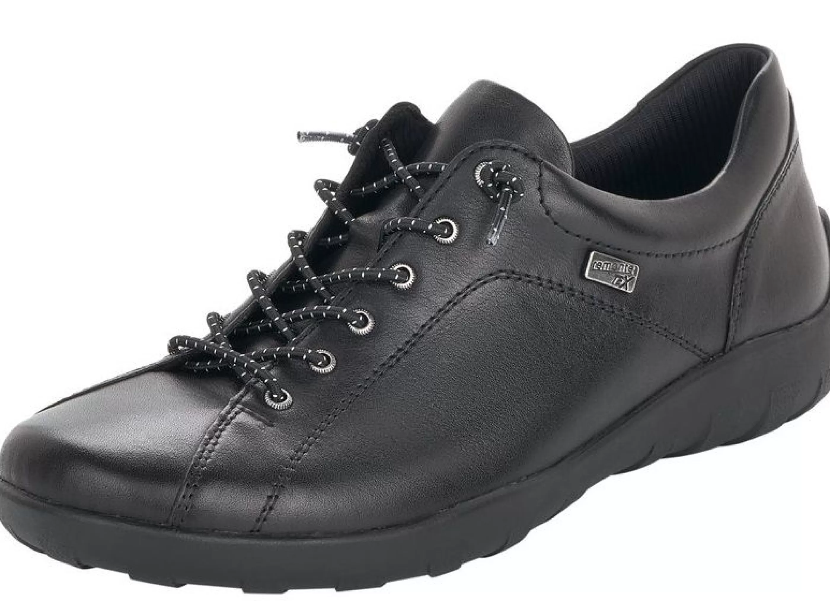 Cheap Cristallino Black Leather Sneaker Women Walking