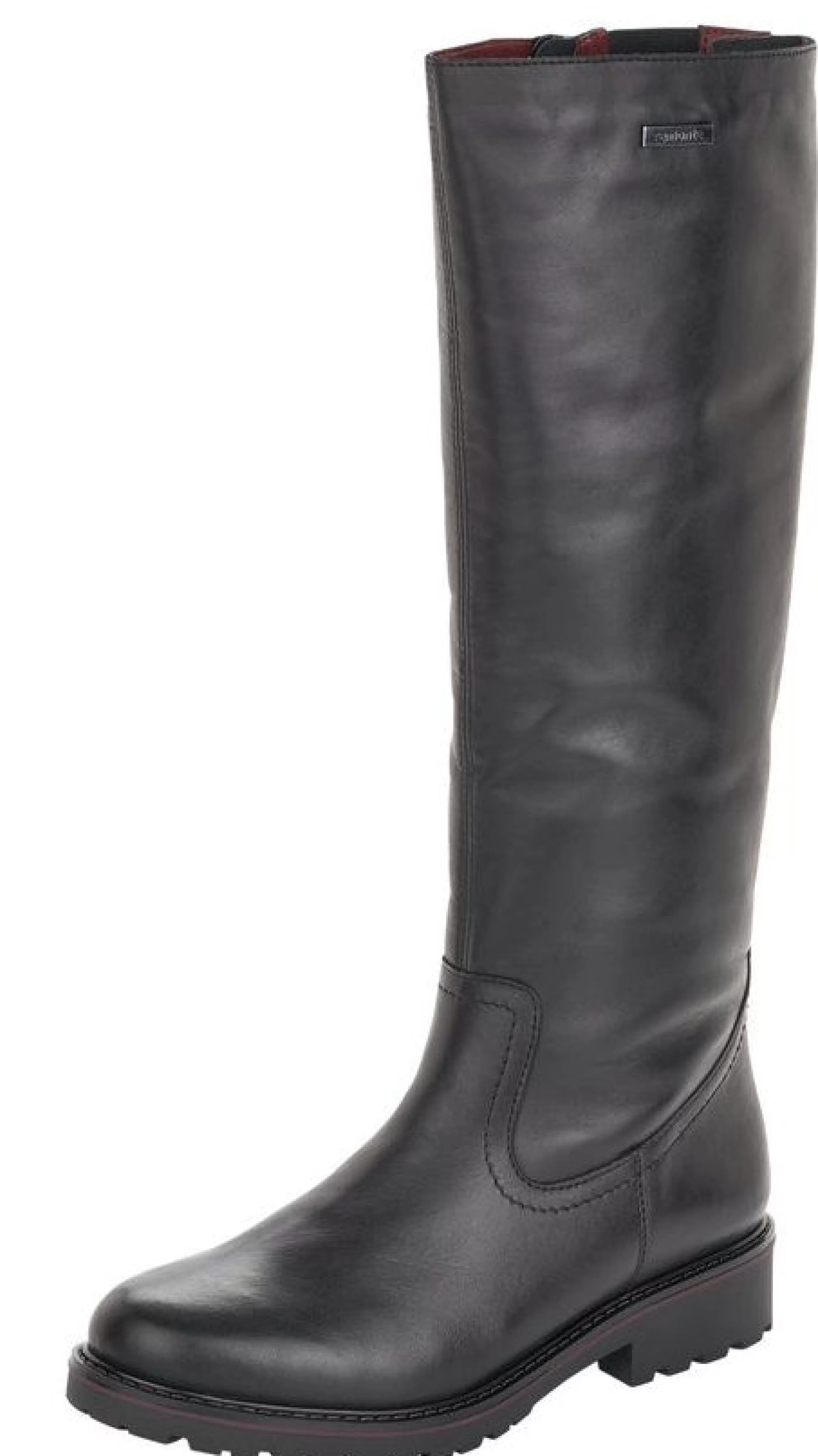 New Cristallino Black Leather Tall Boot Women Dress Boot