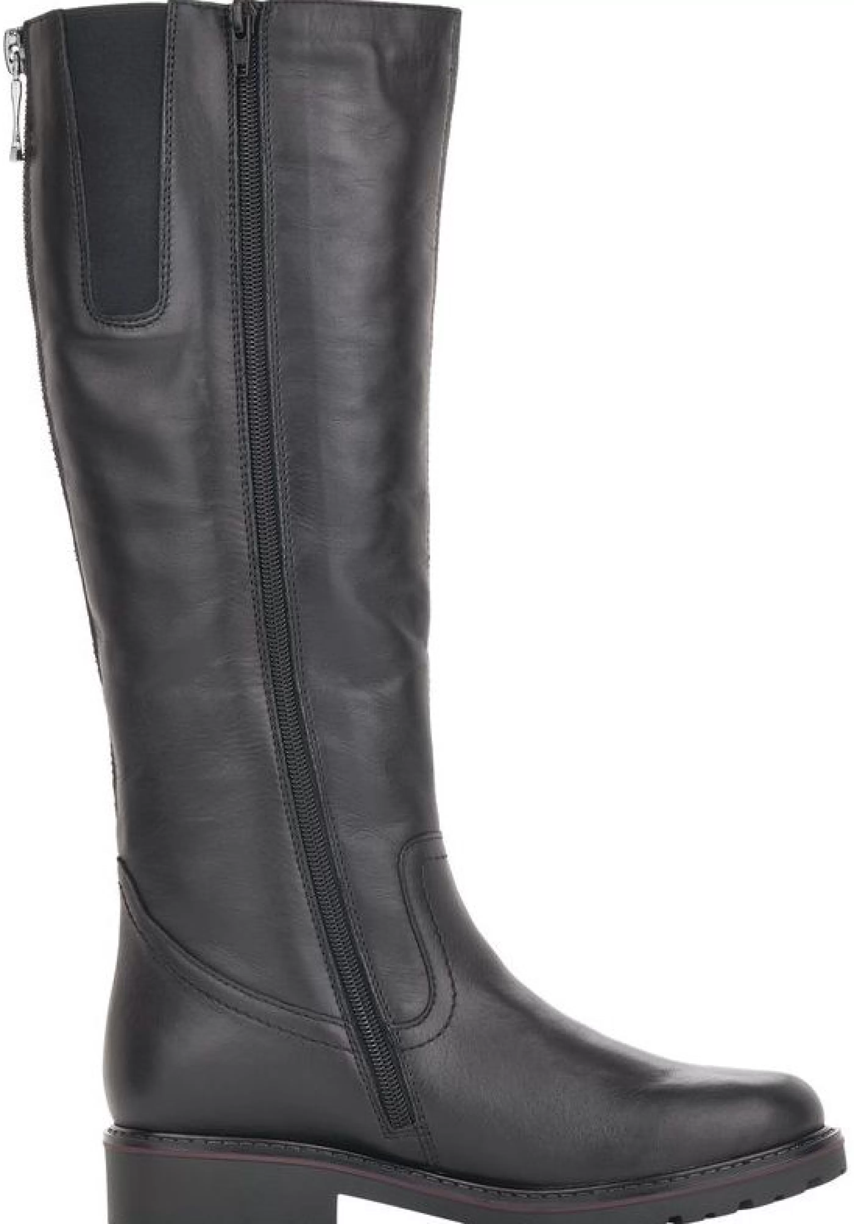 New Cristallino Black Leather Tall Boot Women Dress Boot