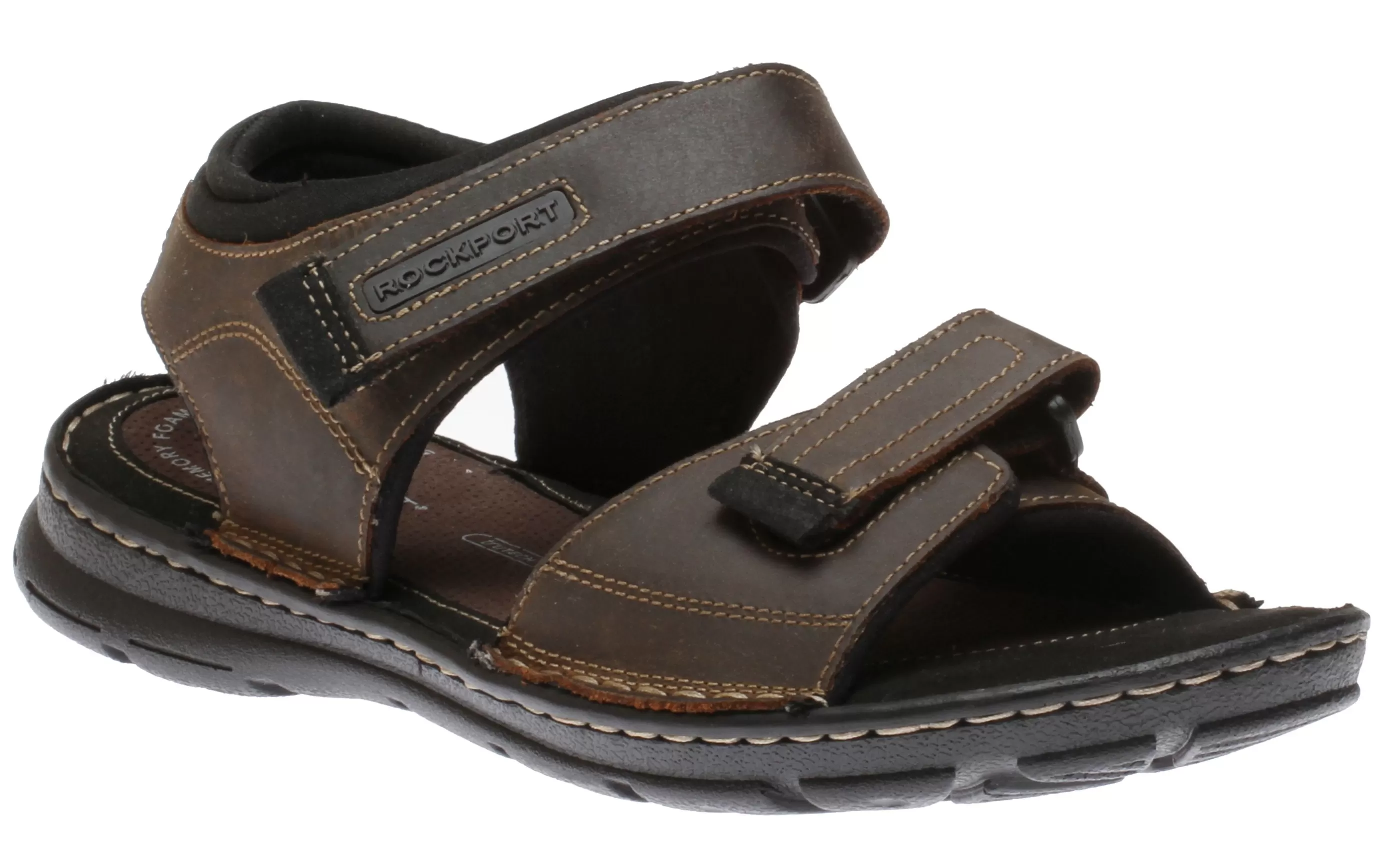 Clearance Darwyn Brown Leather Quarter-Strap Sports Sandal Men Sandal