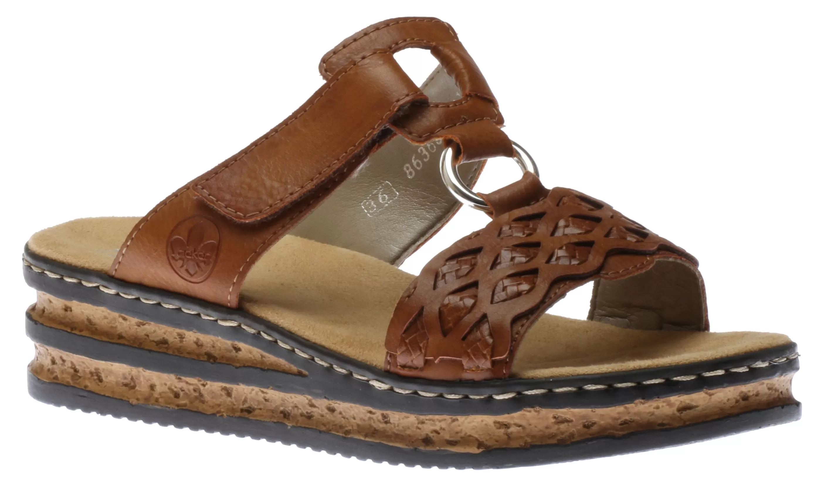 Best Eagle Brown Embossed Wedge Slide Sandal Women Slide