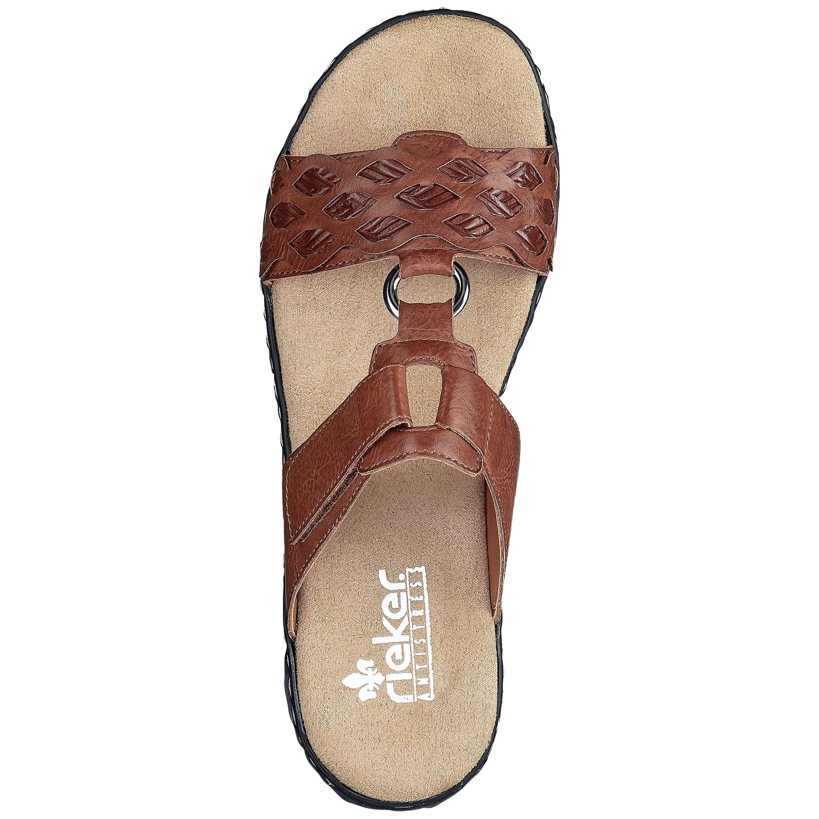 Best Eagle Brown Embossed Wedge Slide Sandal Women Slide