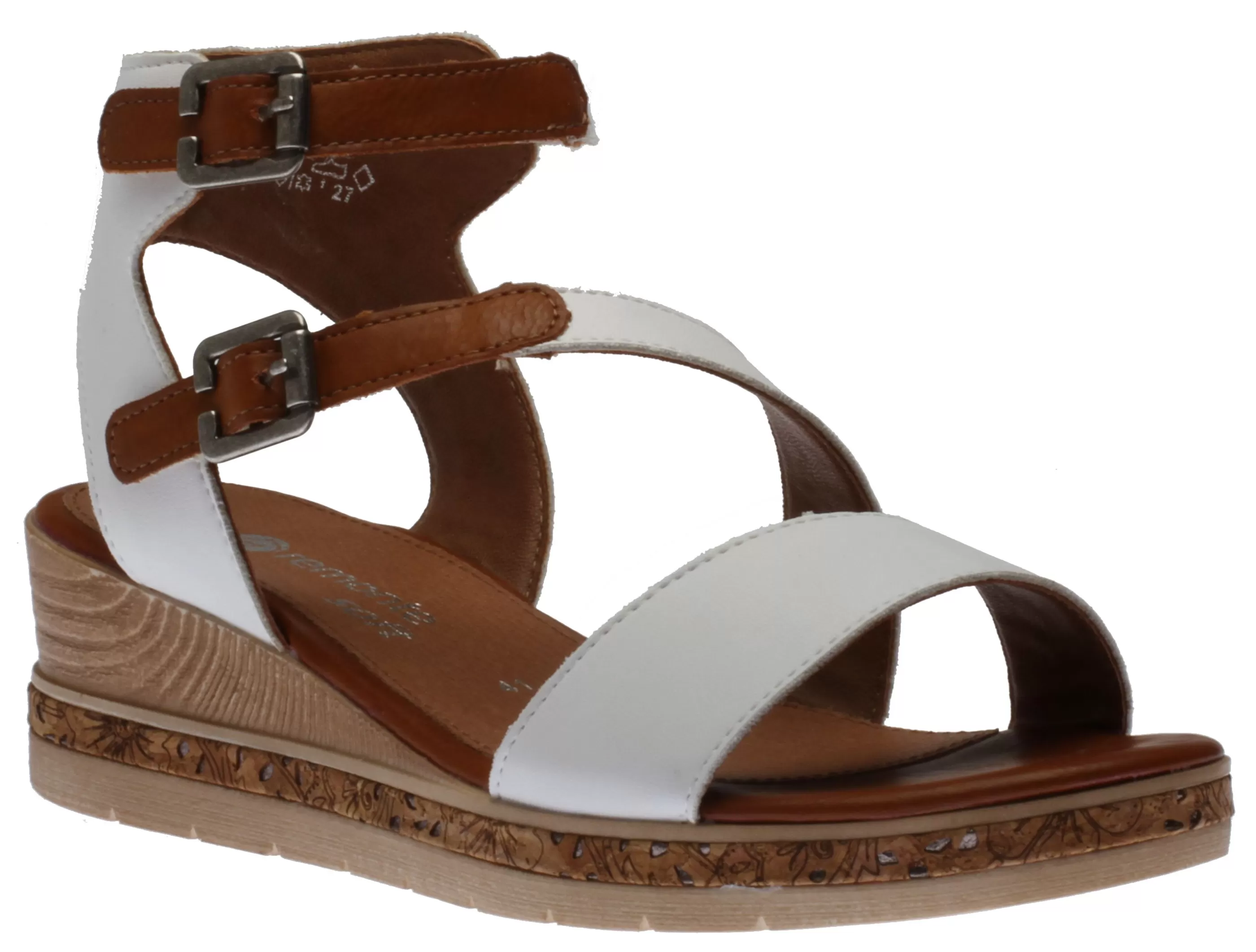 New Eagle Soft White Tan Women Sandal