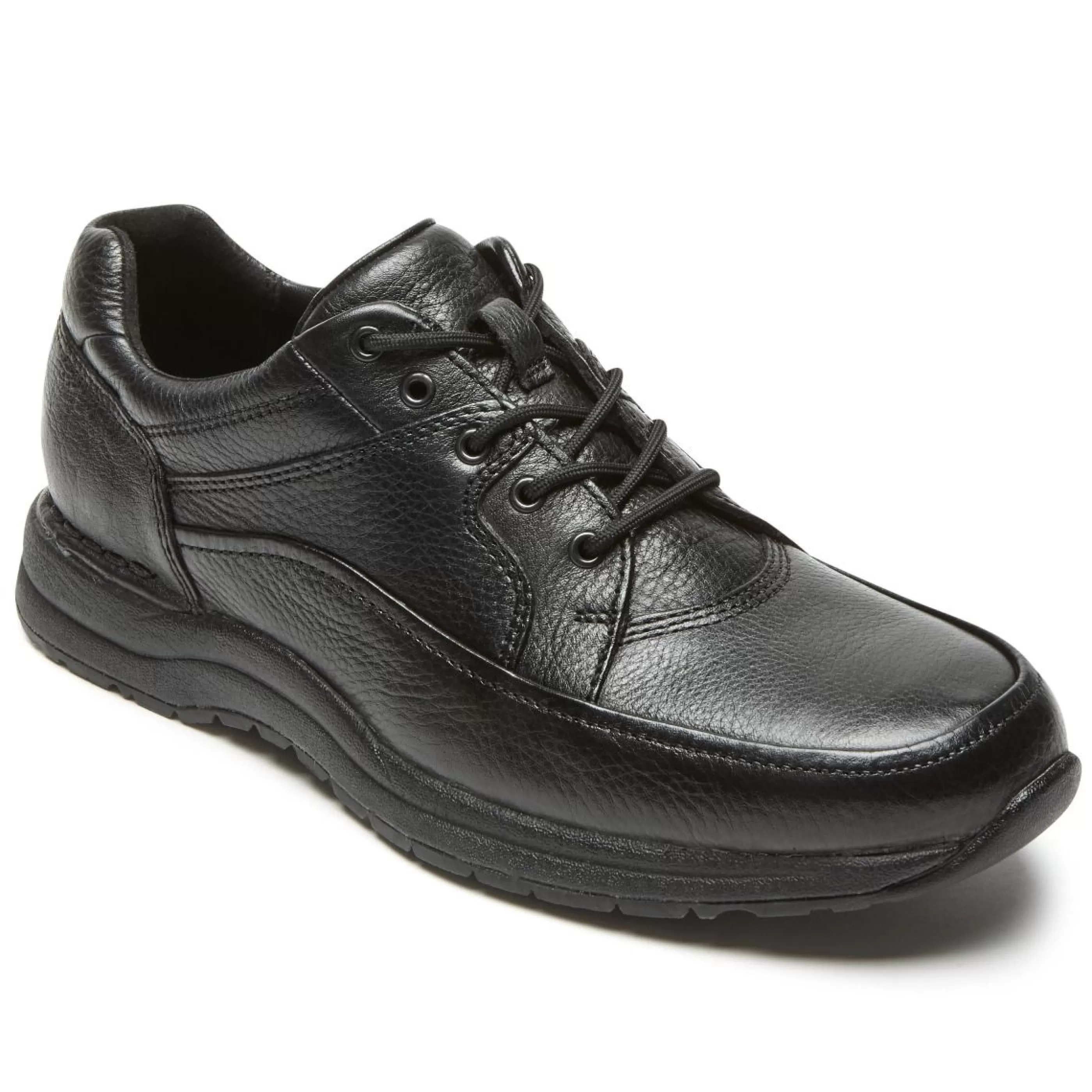 New Edge Hill Black Leather Lace-Up Walking Shoe Men Walking