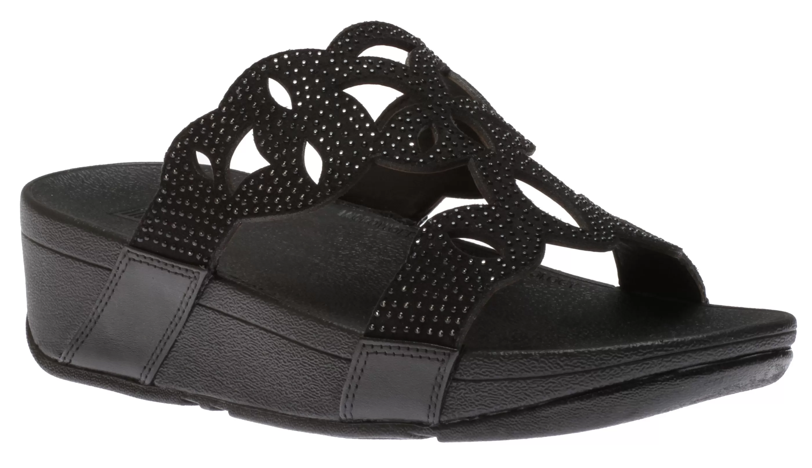 Discount Elora Crystal Black Slide Sandal Women Slide