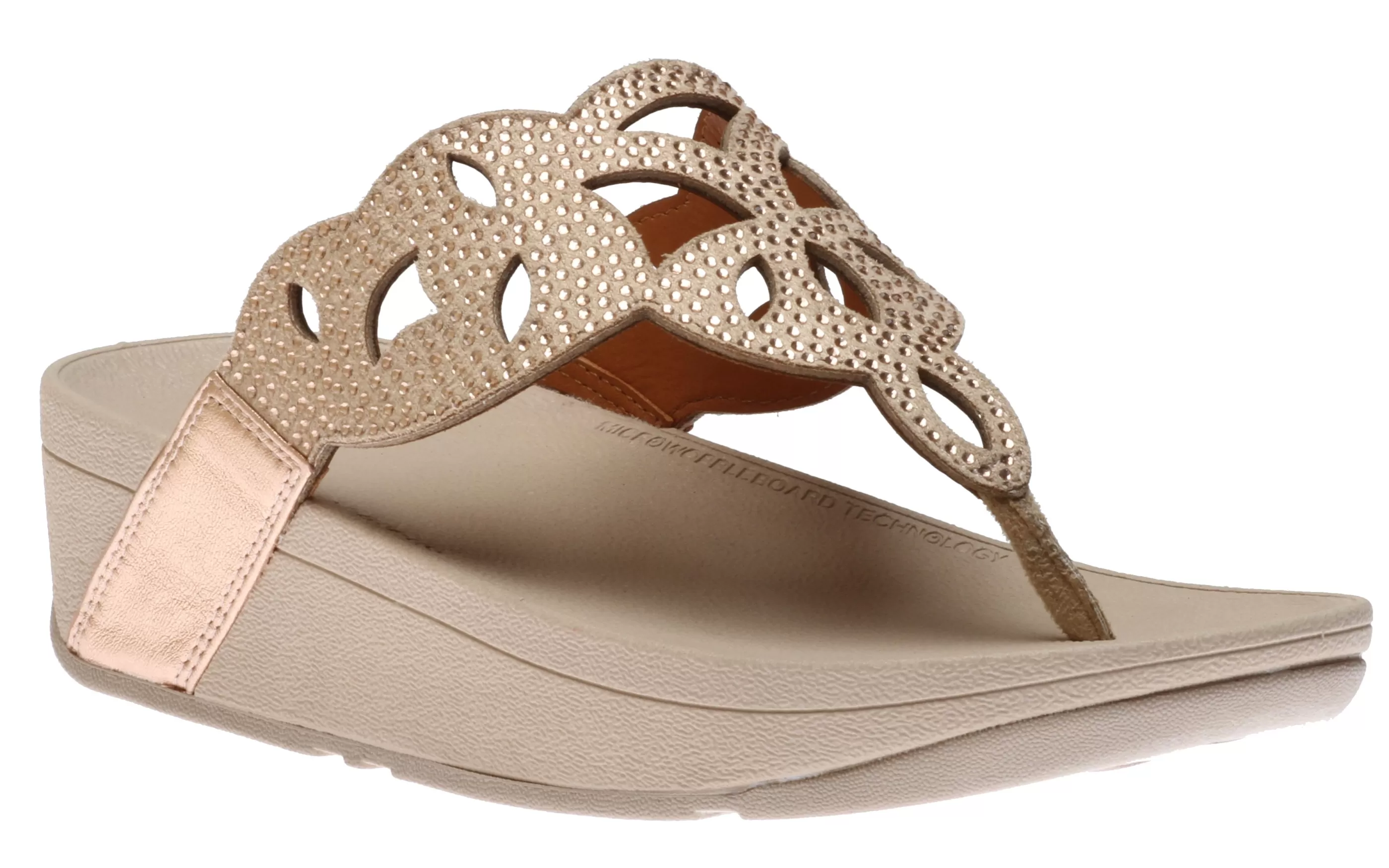 Best Sale Elora Crystal Rose Gold Thong Sandal Women Toe Thong