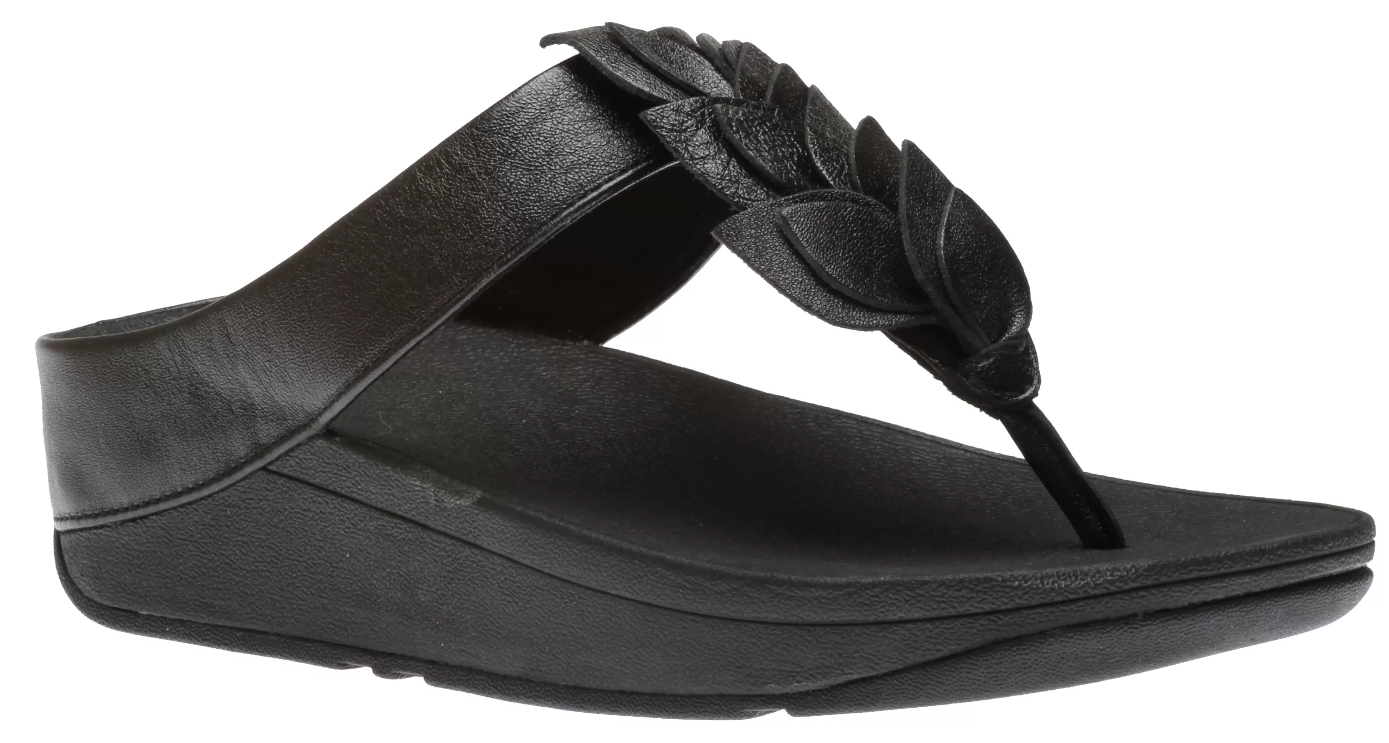 Outlet Fino Black Leather Thong Sandal Women Toe Thong