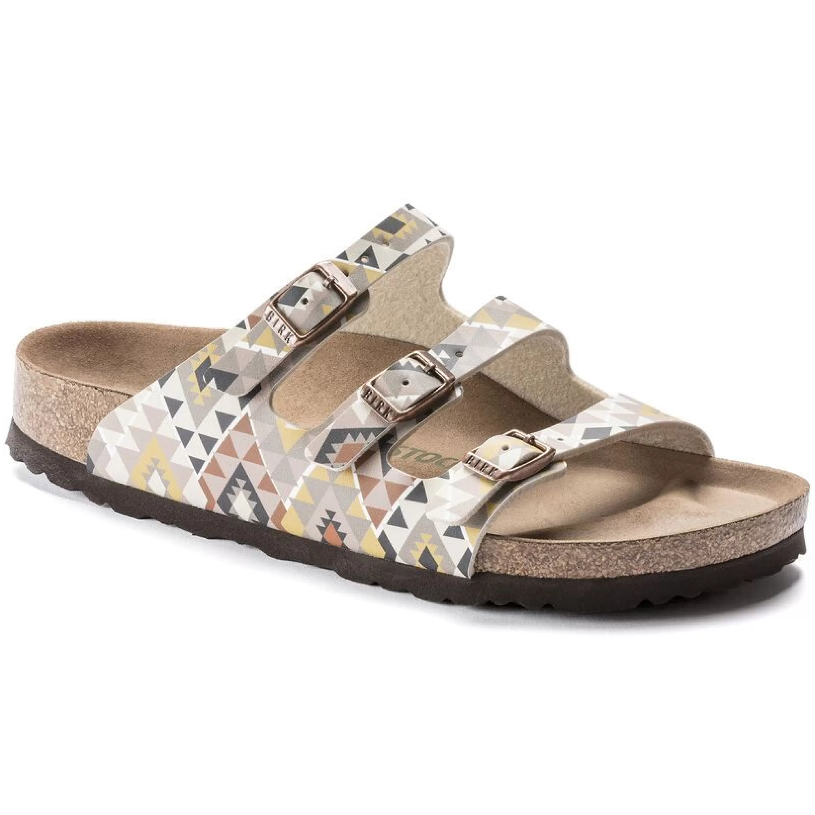 New Florida Vegan Birko-Flor Printed Mocha Slide Sandal Women Slide