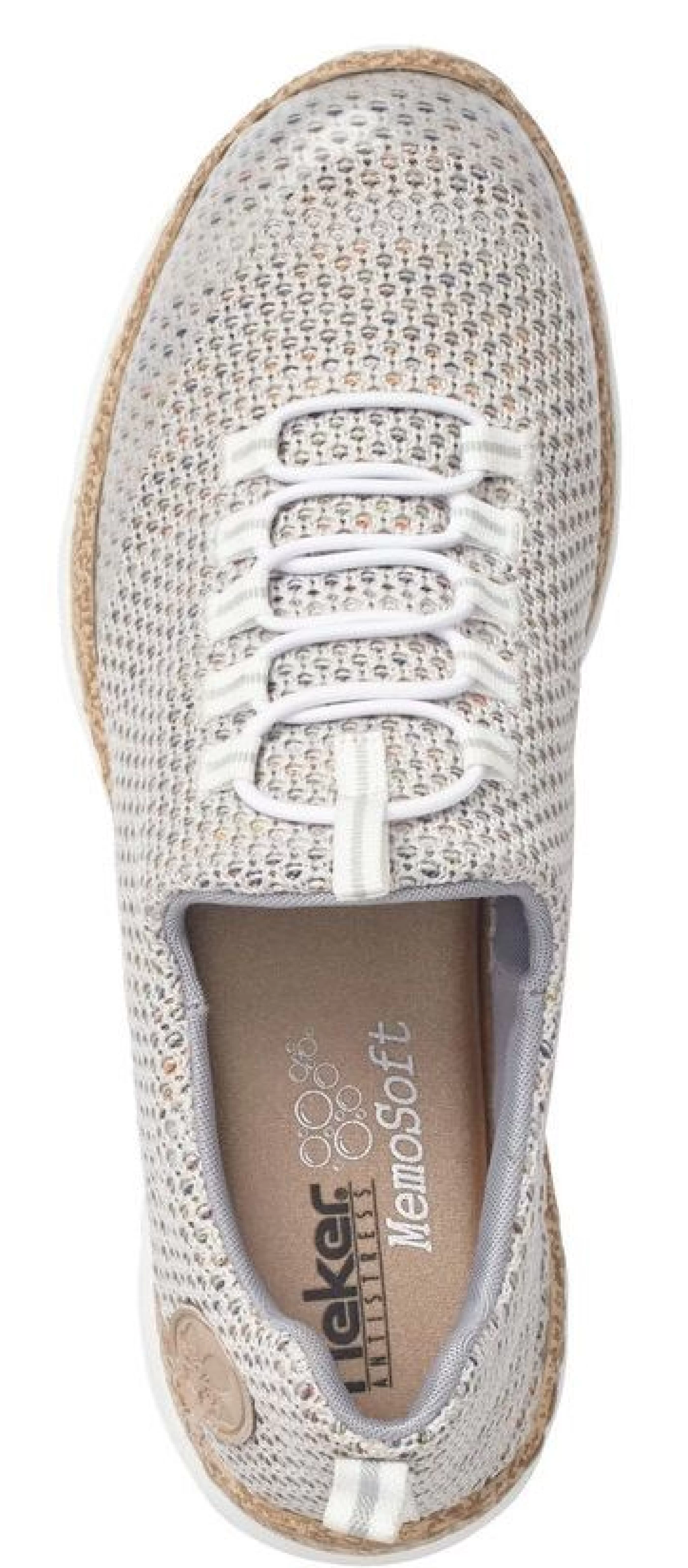 Store Foil Beige Multicolour Knit Slip-On Bungee Sneaker Women Casual