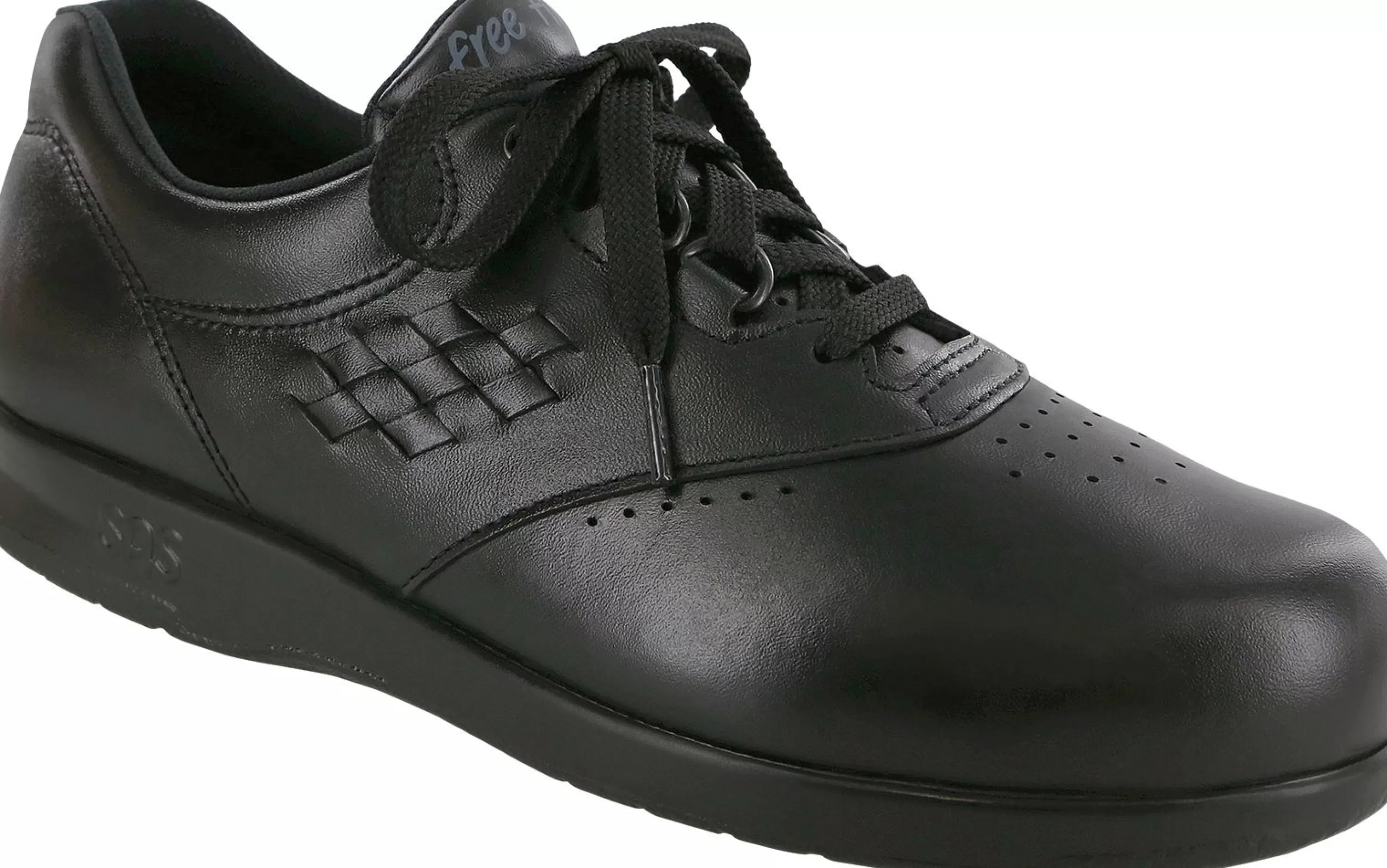 Store Freetime Black Leather Walking Shoe Women Walking