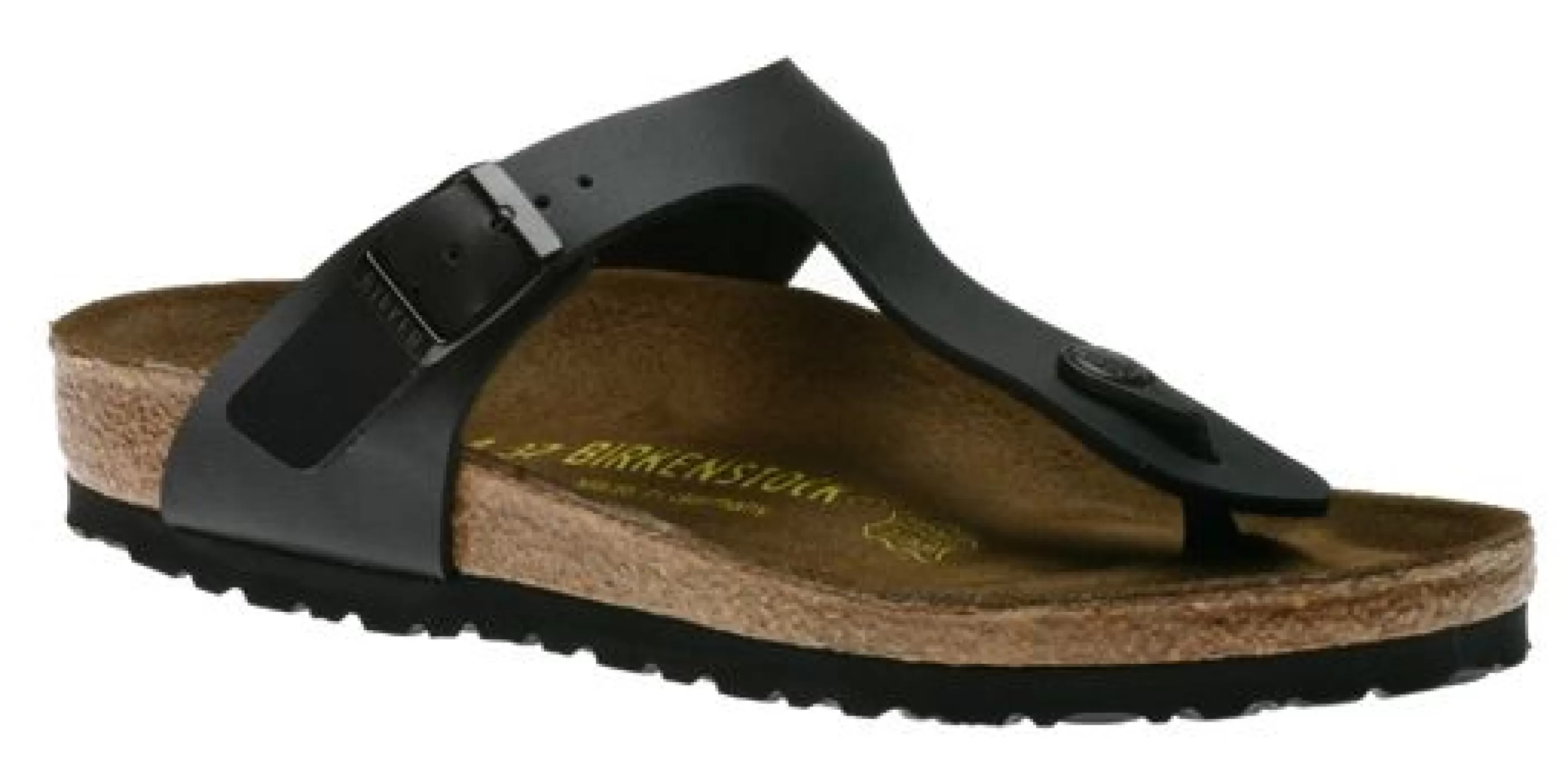 Clearance Gizeh Birko-Flor Black Thong Sandal Men Toe Thong