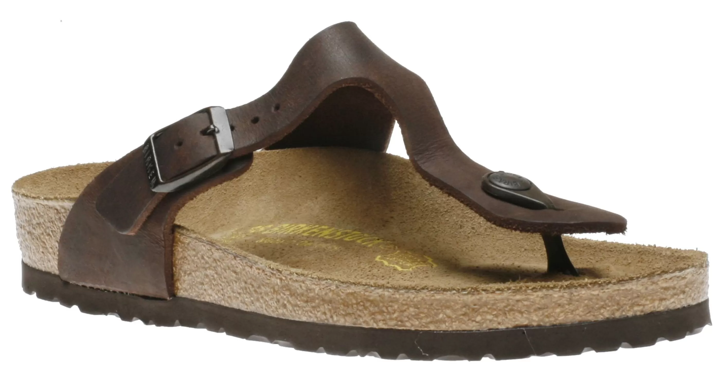 Fashion Gizeh Habana Brown Oiled Leather Thong Sandal Men Toe Thong