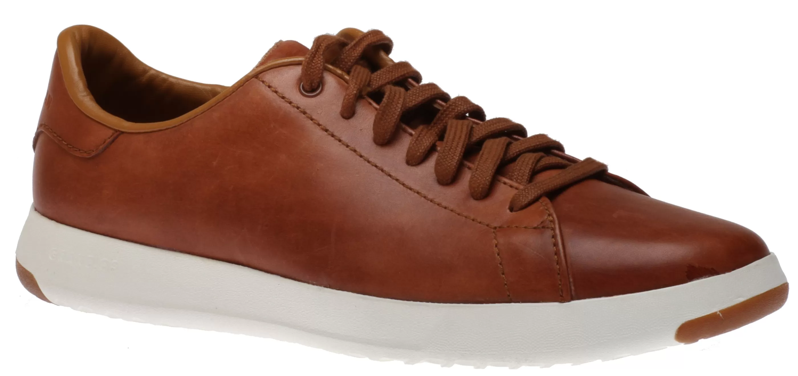 Discount Grandpru00F8 Brown Leather Lace-Up Tennis Sneaker Men Walking