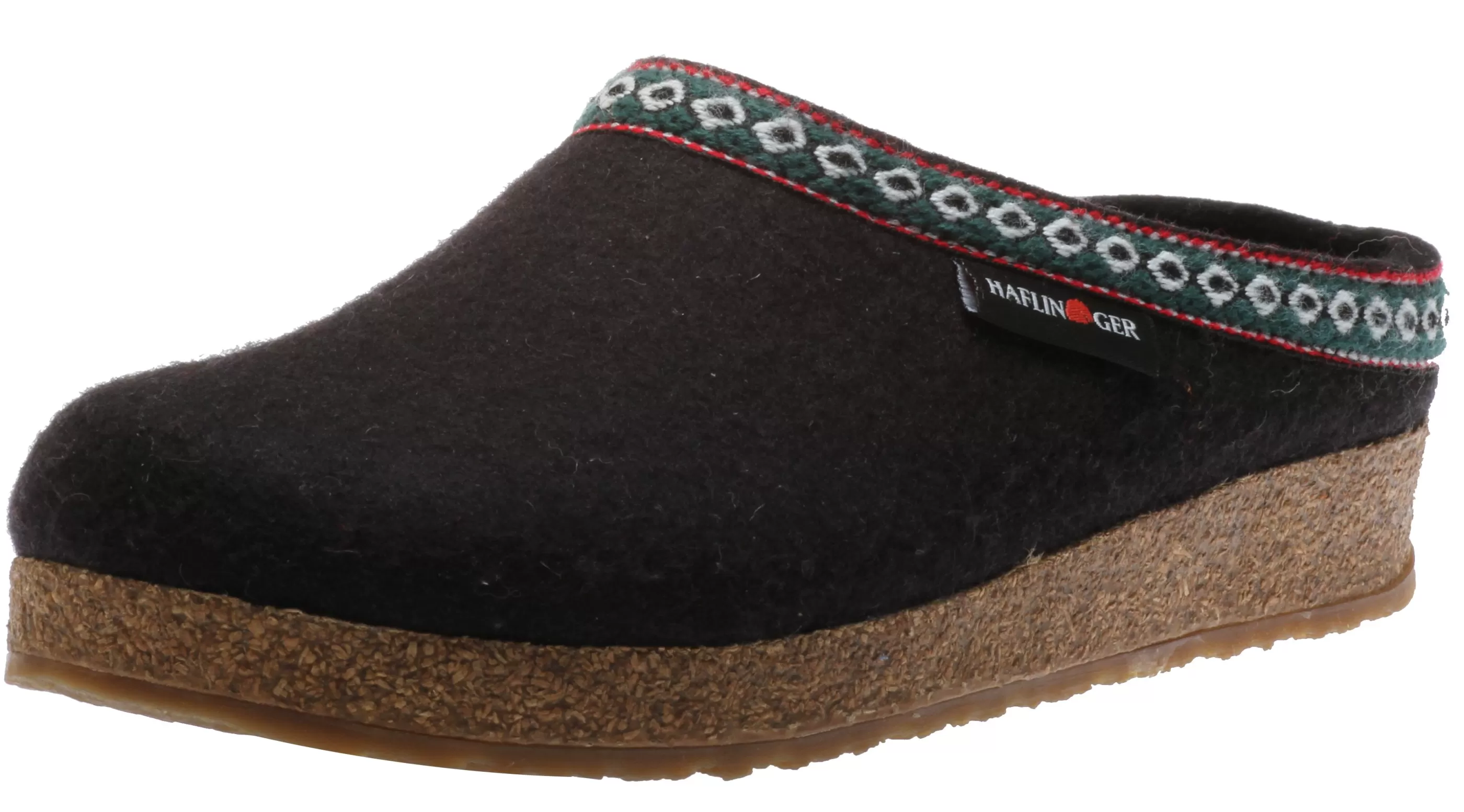 Outlet Grizzly Franzl Black Wool Patterned Trim Felt Clog Women Clog