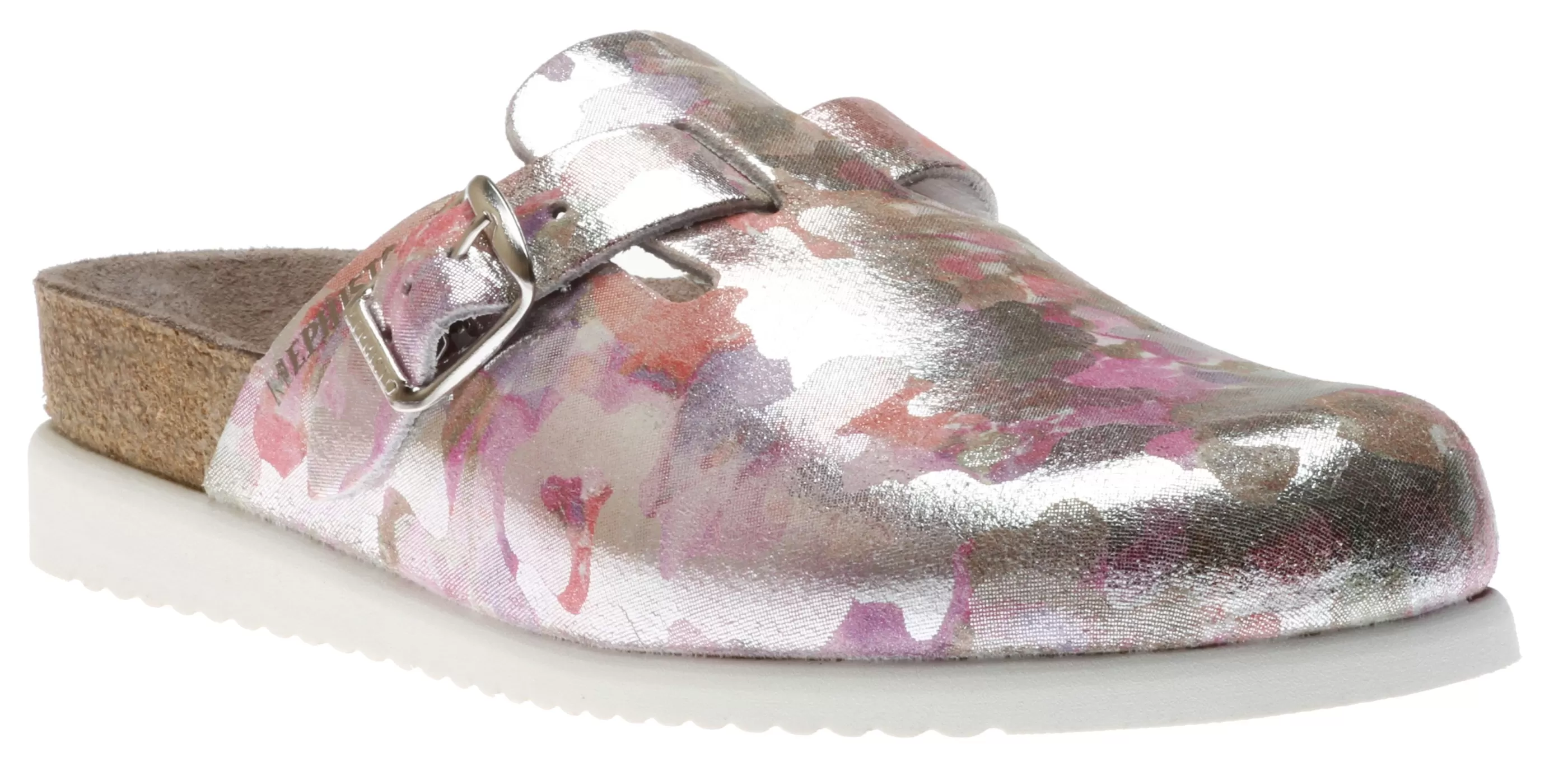 Shop Halina Pink Silver Leather Clog Women Clog