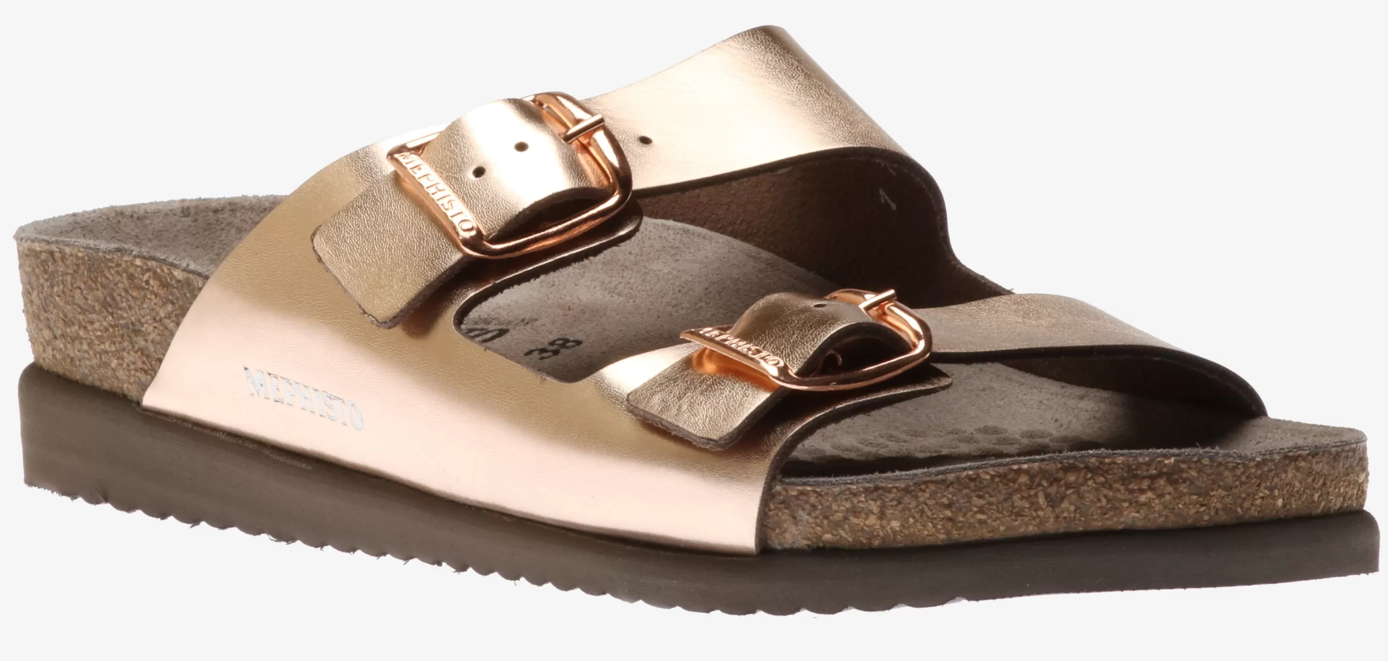 Best Harmony Pink Metallic Leather Slide Sandal Women Slide