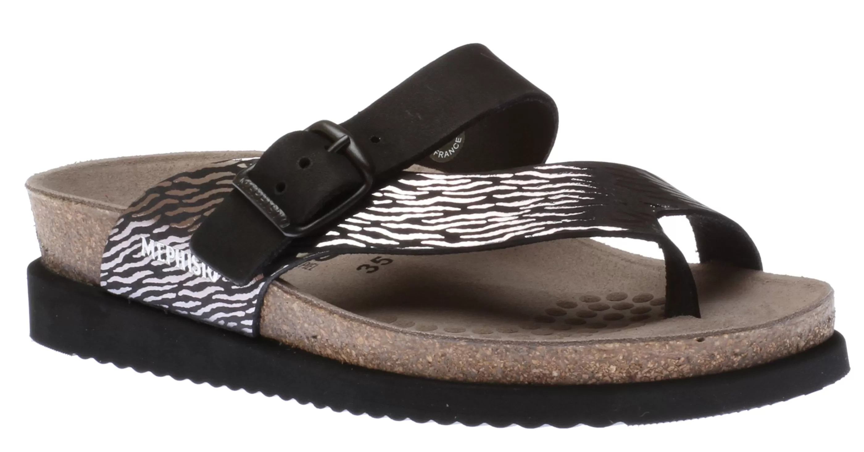 Cheap Helen Zebra Black Thong Sandal Women Toe Thong