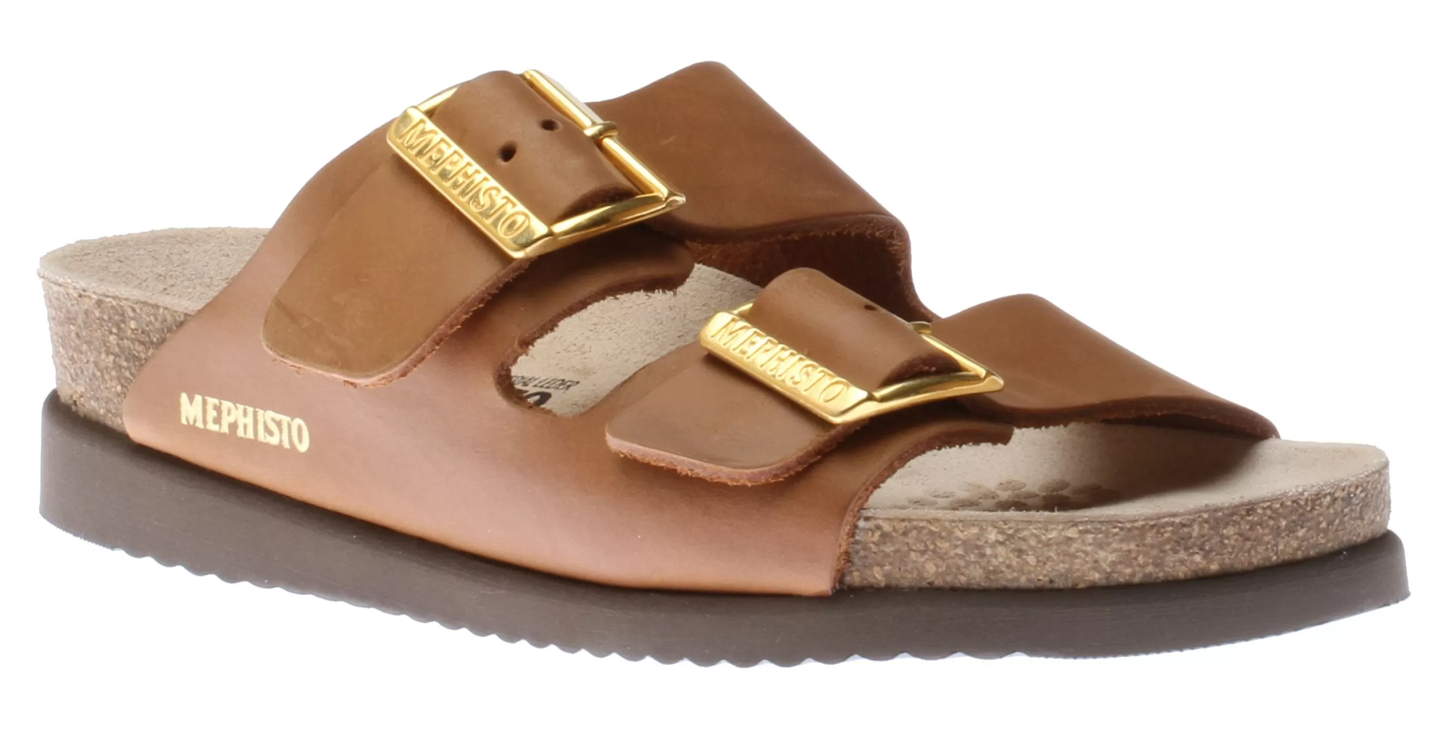 Discount Hester Camel Brown Scratch Gold Buckle Slide Sandal Women Slide