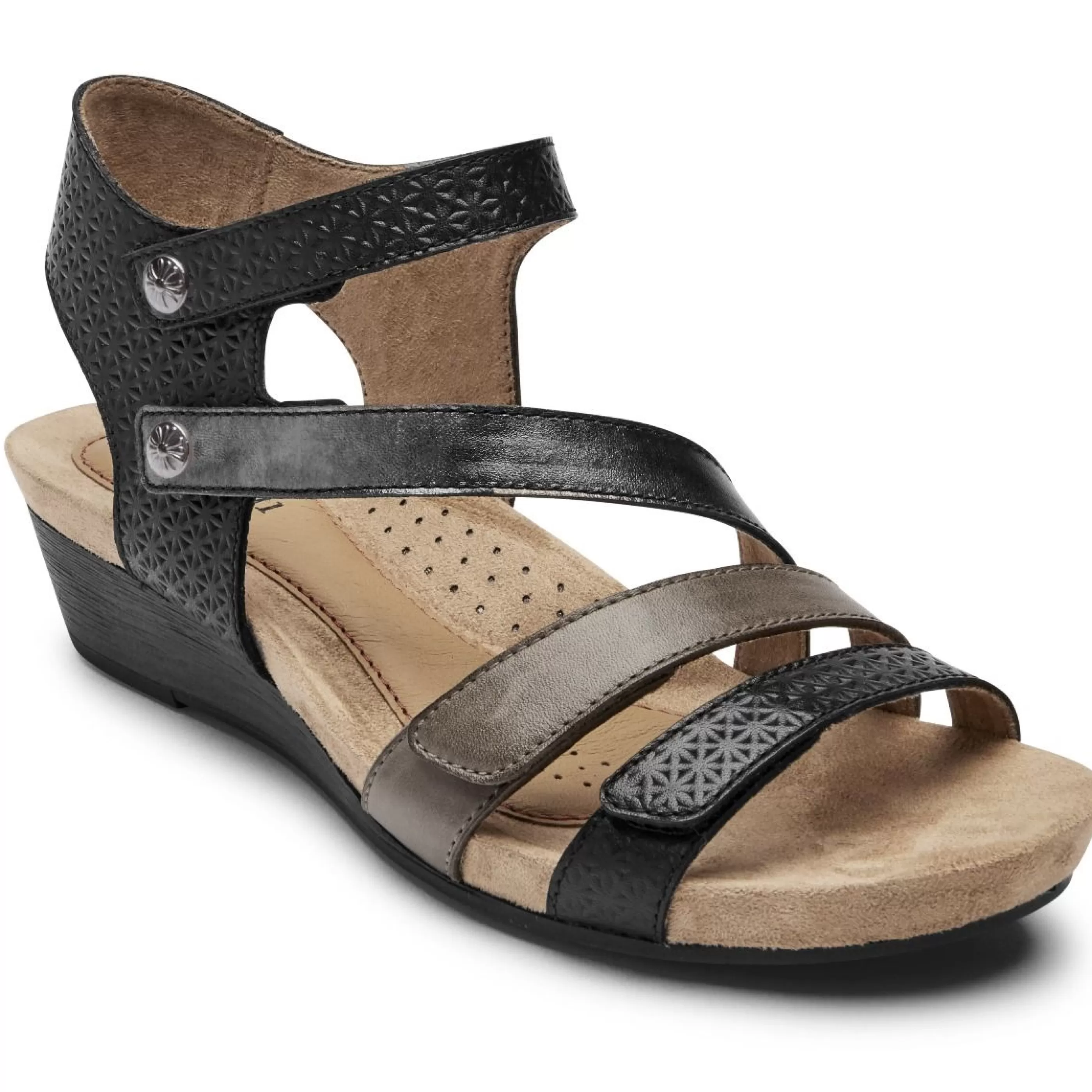 Best Sale Hollywood 4-Strap Black Sandal Women Sandal