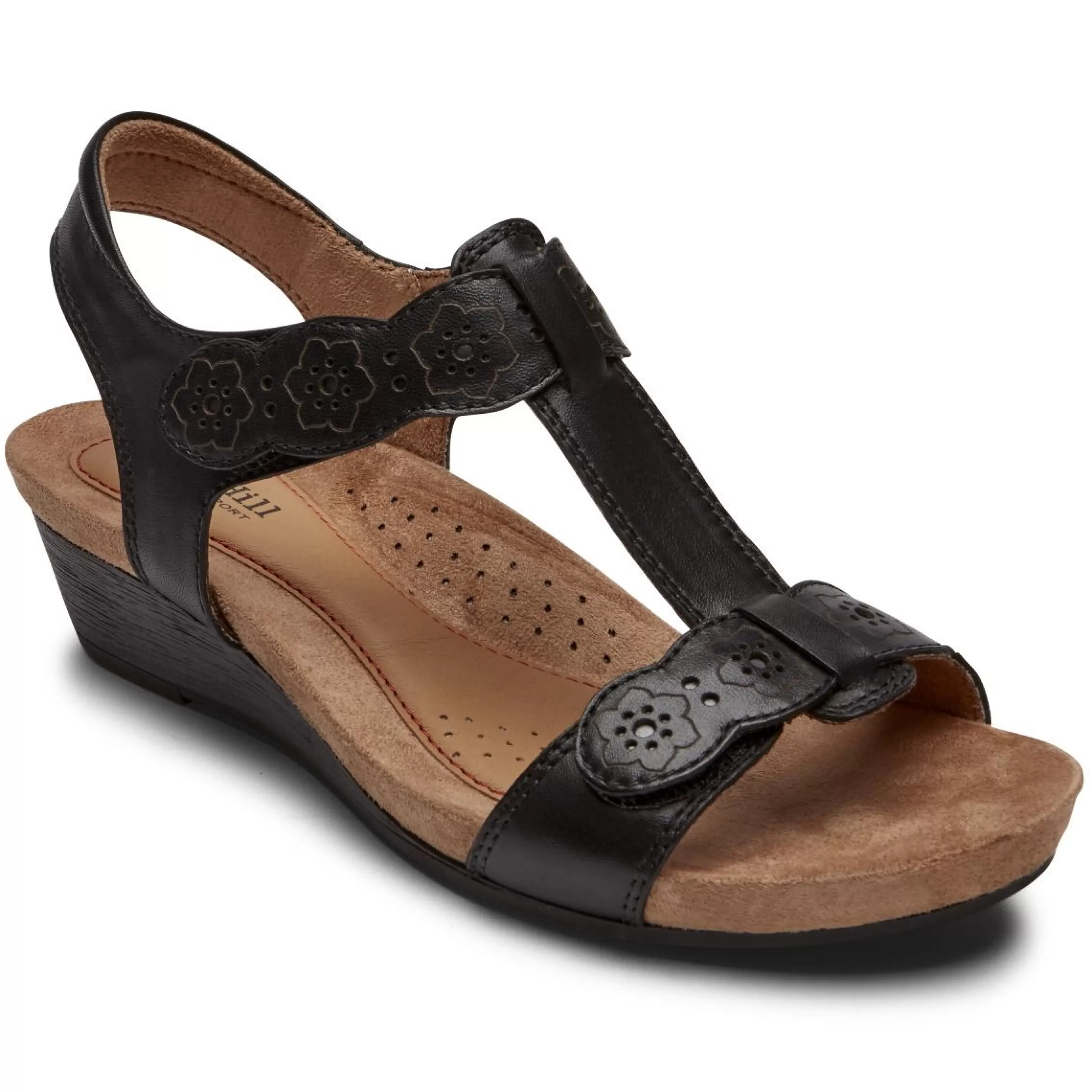 Online Hollywood T-Strap Black Sandal Women Sandal