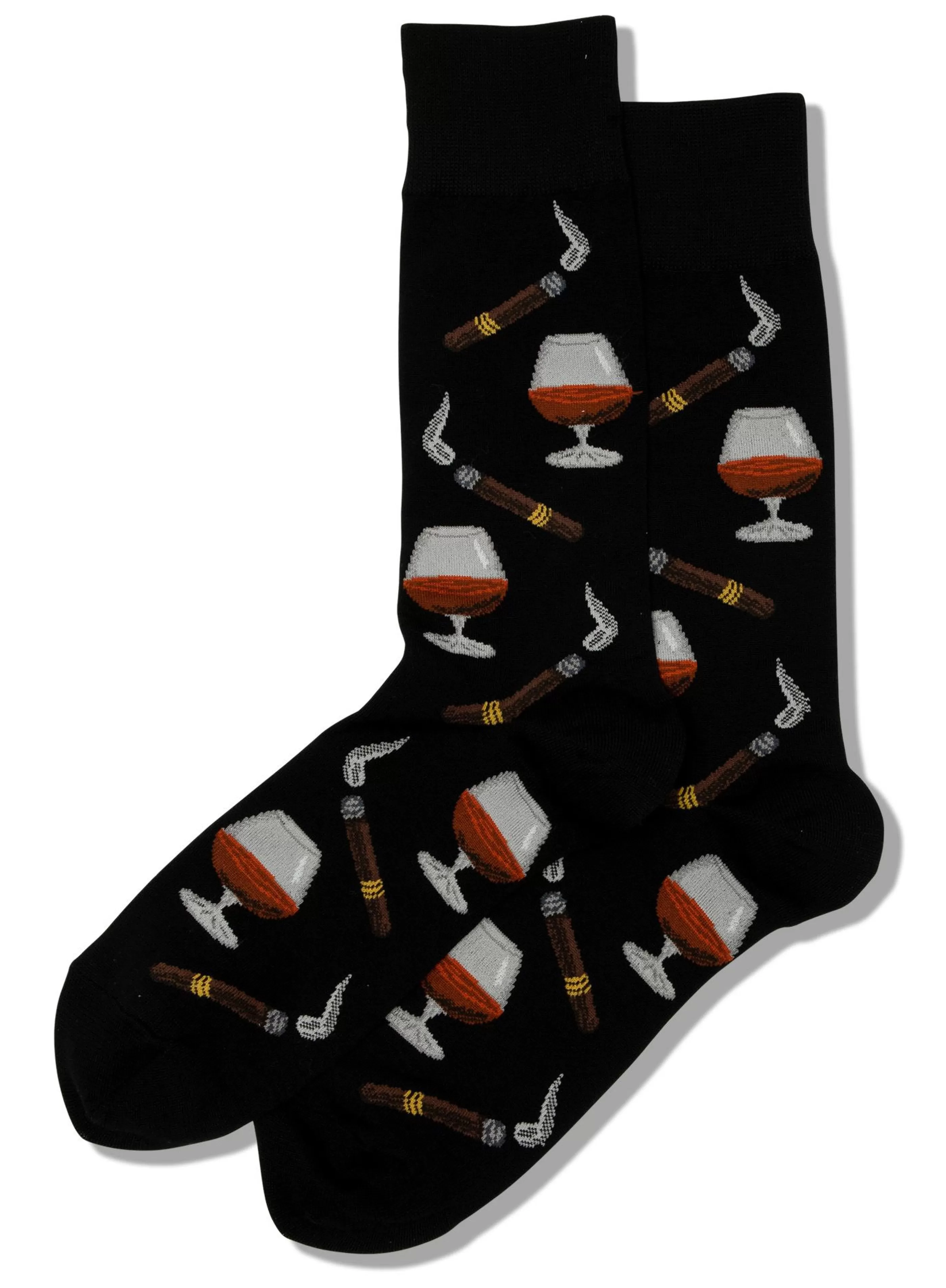 Cheap Men's Cognac And Cigars Black Crew Socks Accessories Socks