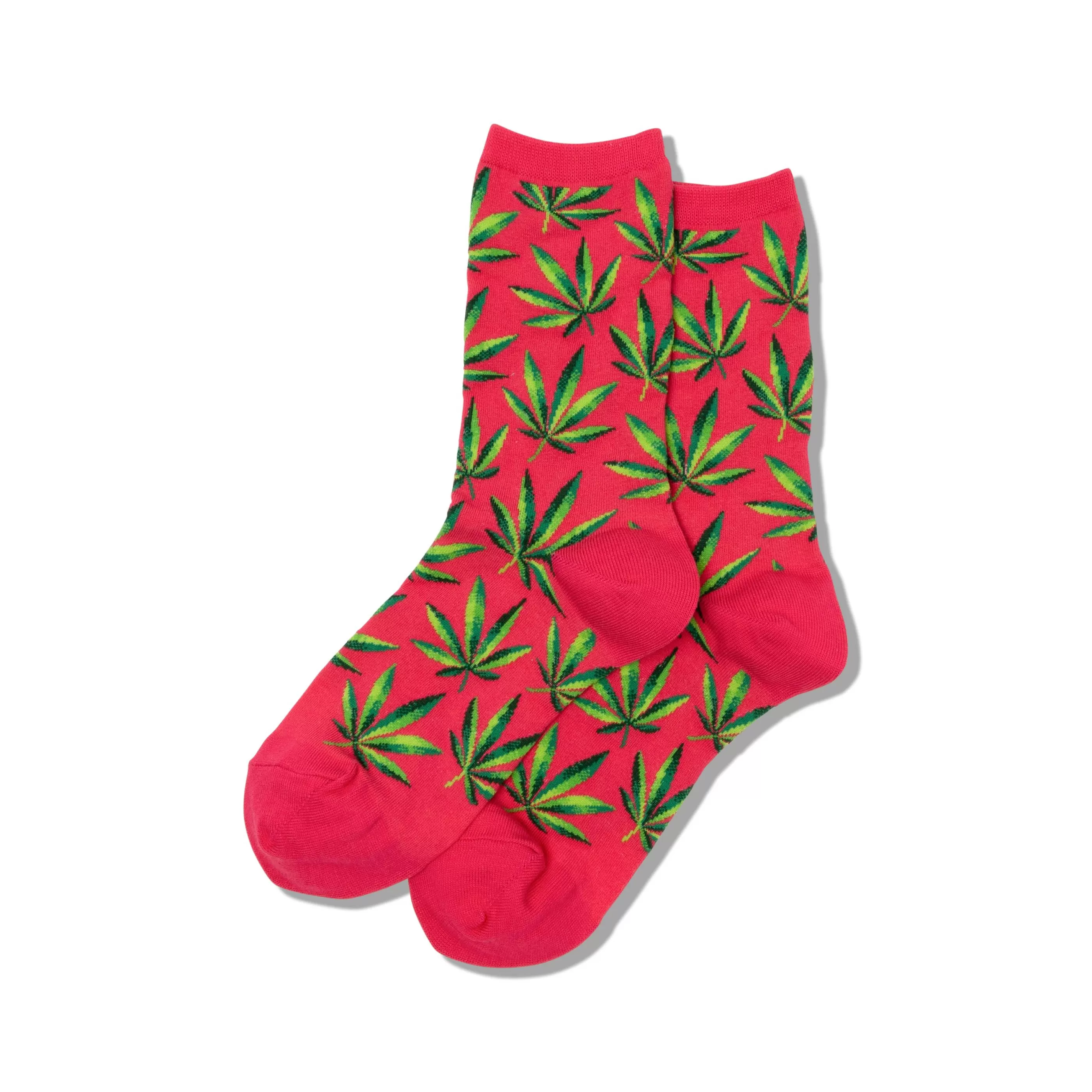 Hot Women's Pink Weed Crew Socks Accessories Socks