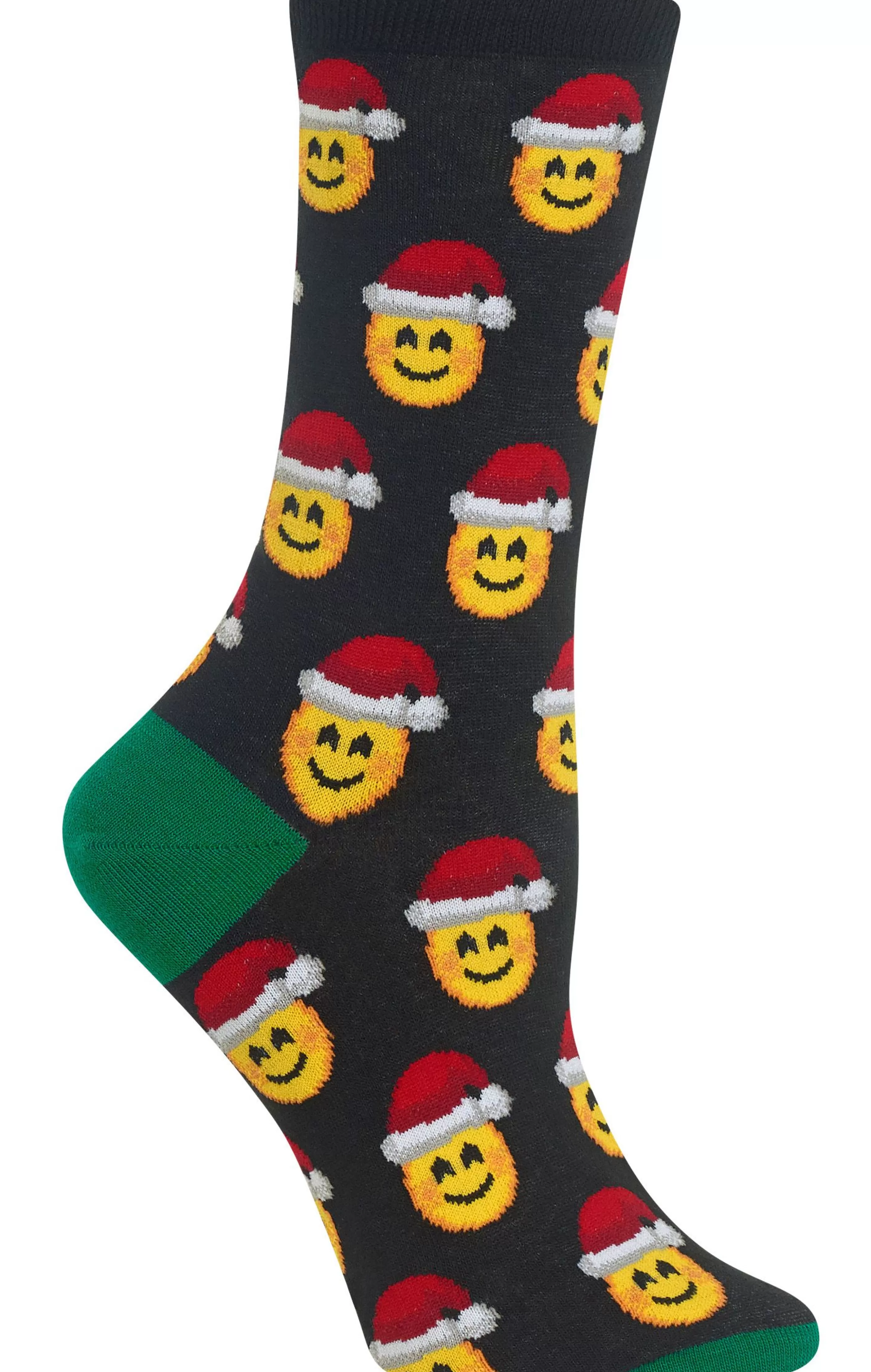 Shop Women's Santa Smile Emoji Crew Socks Accessories Socks